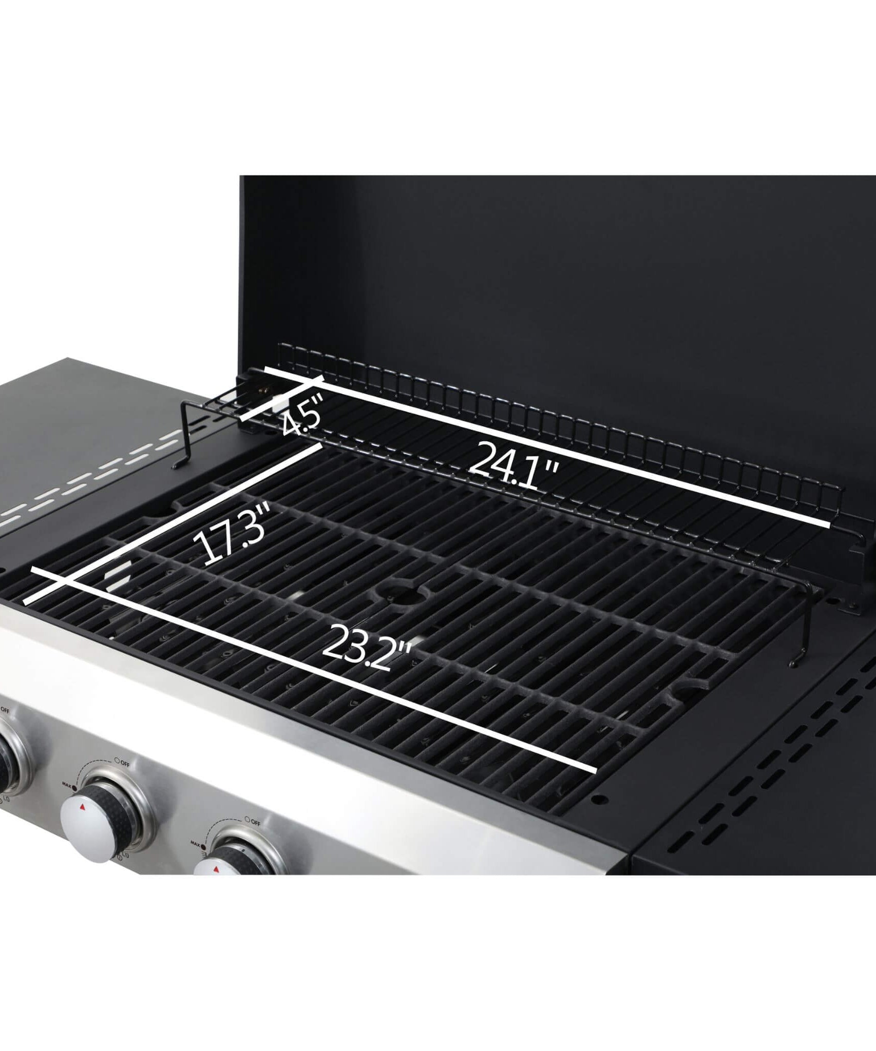 Premium Outdoor 4-Burner Propane BBQ Grill With Foldable Side Tables, Hanging Basket, And Cooking Grids (SAK53213)