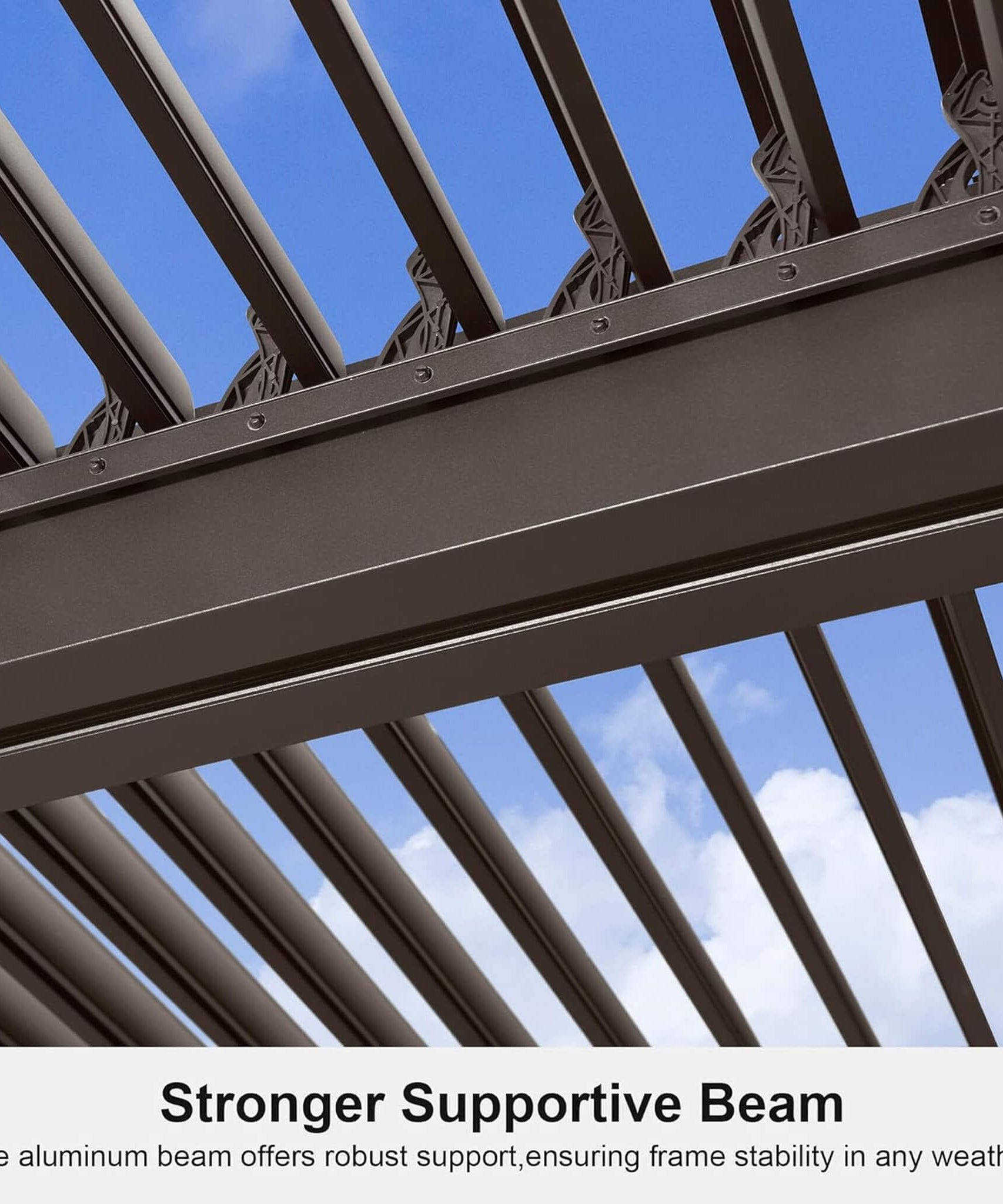 Alora Premium Outdoor Aluminum Louvered Patio Pergola With LED Lights [PERGOLA ONLY] (SAK24896)