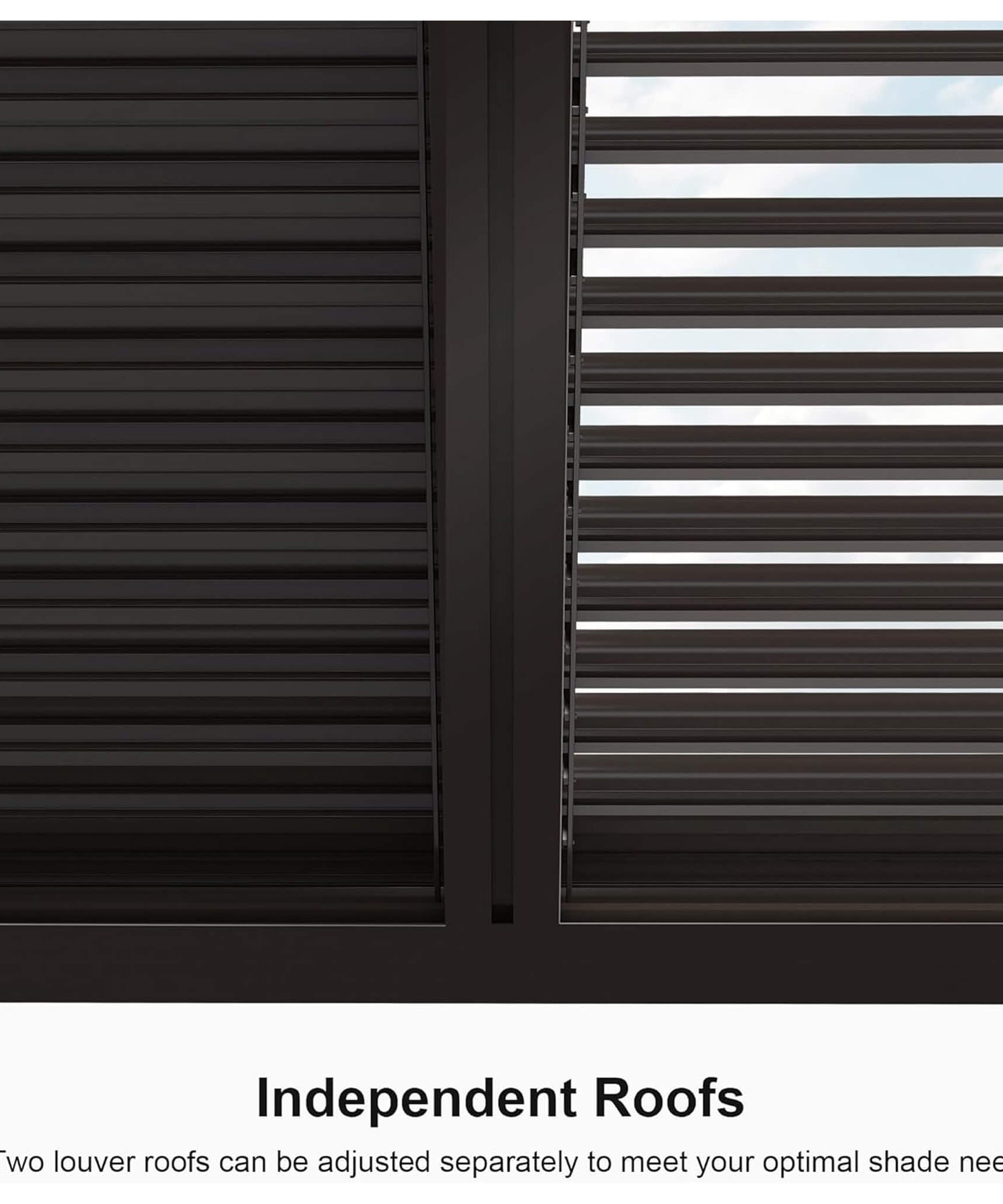 Alora Premium Outdoor Aluminum Louvered Patio Pergola With LED Lights [PERGOLA ONLY] (SAK24896)