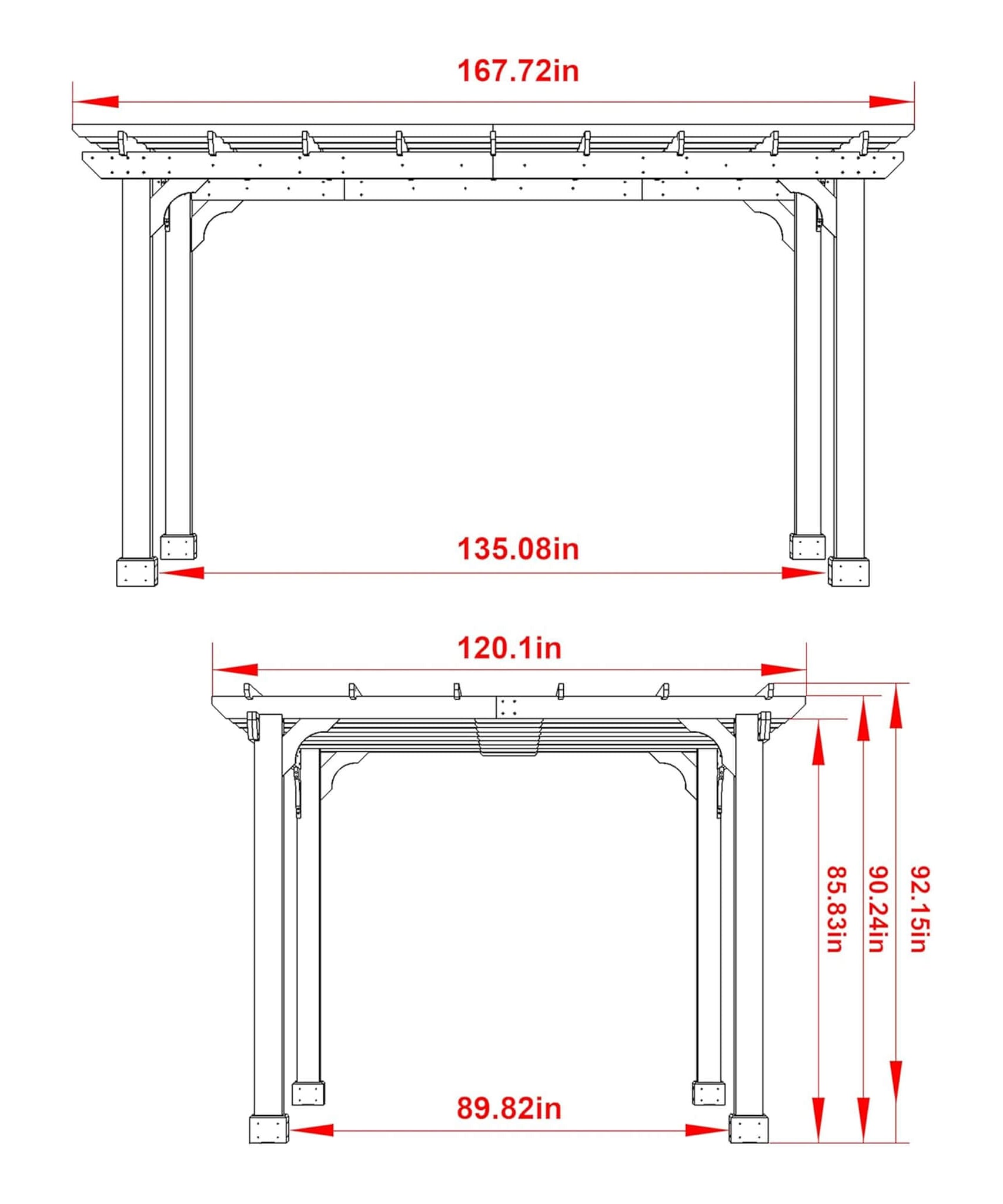 Alora Premium Outdoor Cedar Wood Pergola With Slatted Roof (SAK87024)