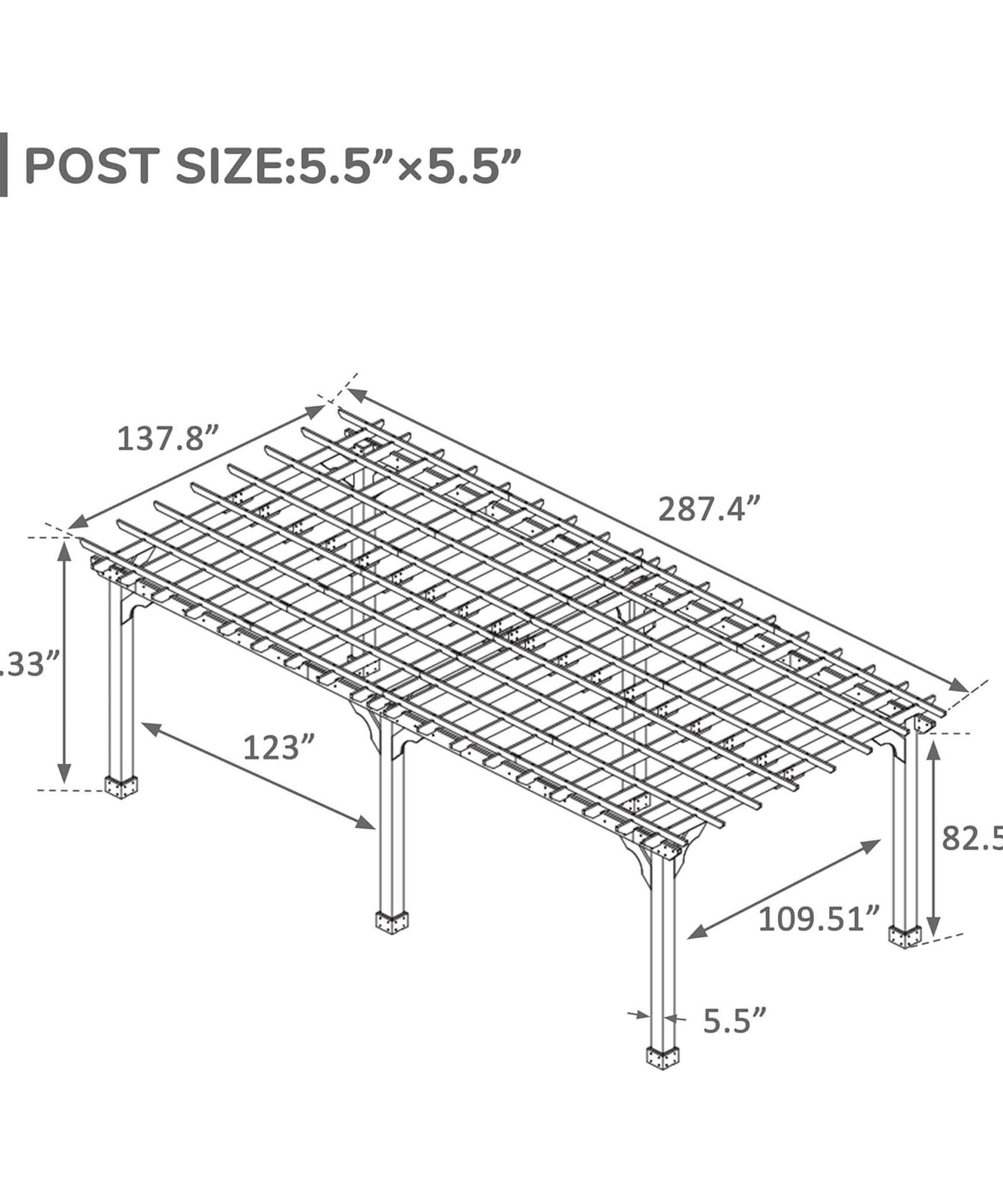 Alora Premium Outdoor Cedar Wood Pergola With Slatted Roof (SAK87024)