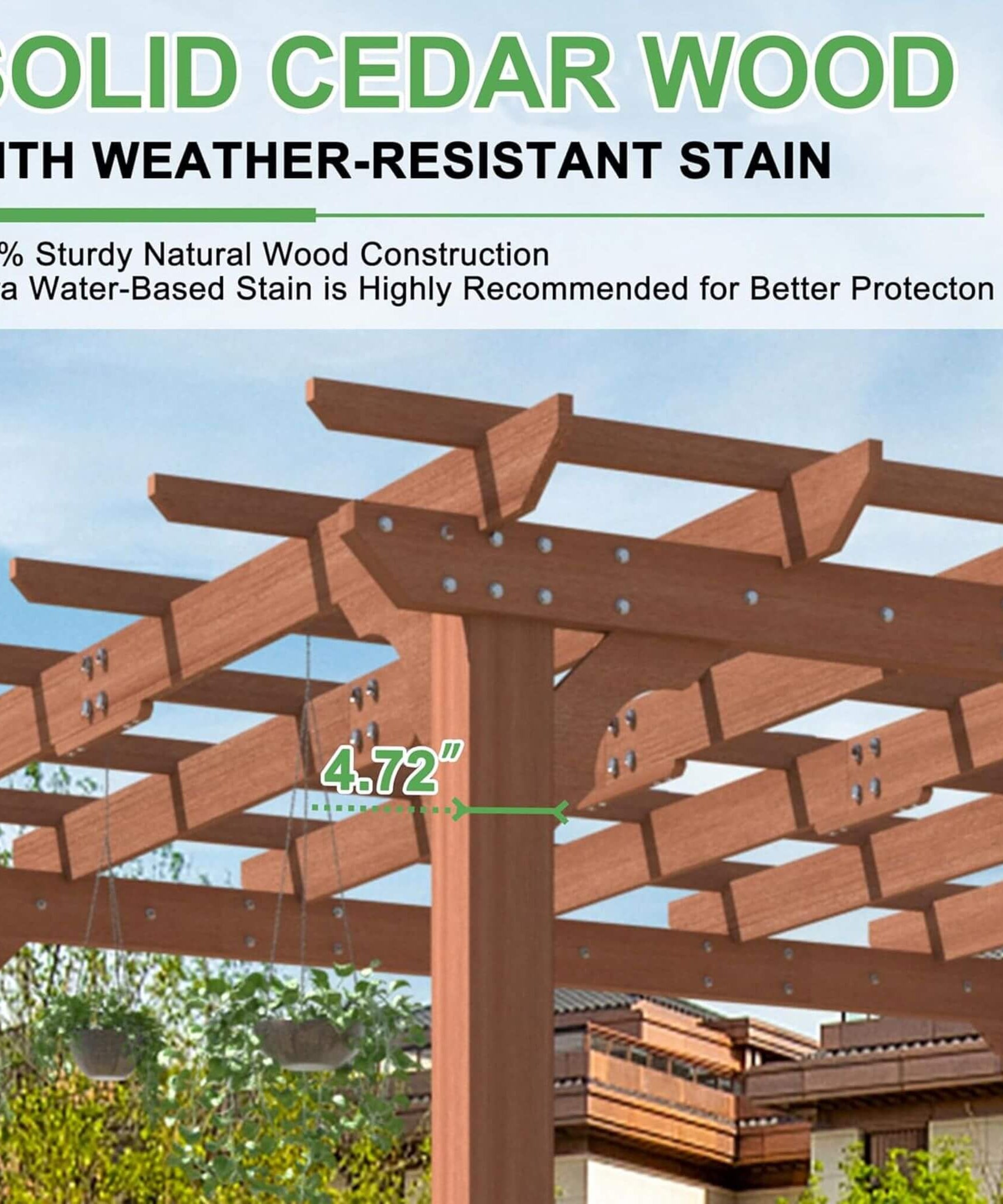 Alora Premium Outdoor Cedar Wood Pergola With Slatted Roof (SAK87024)