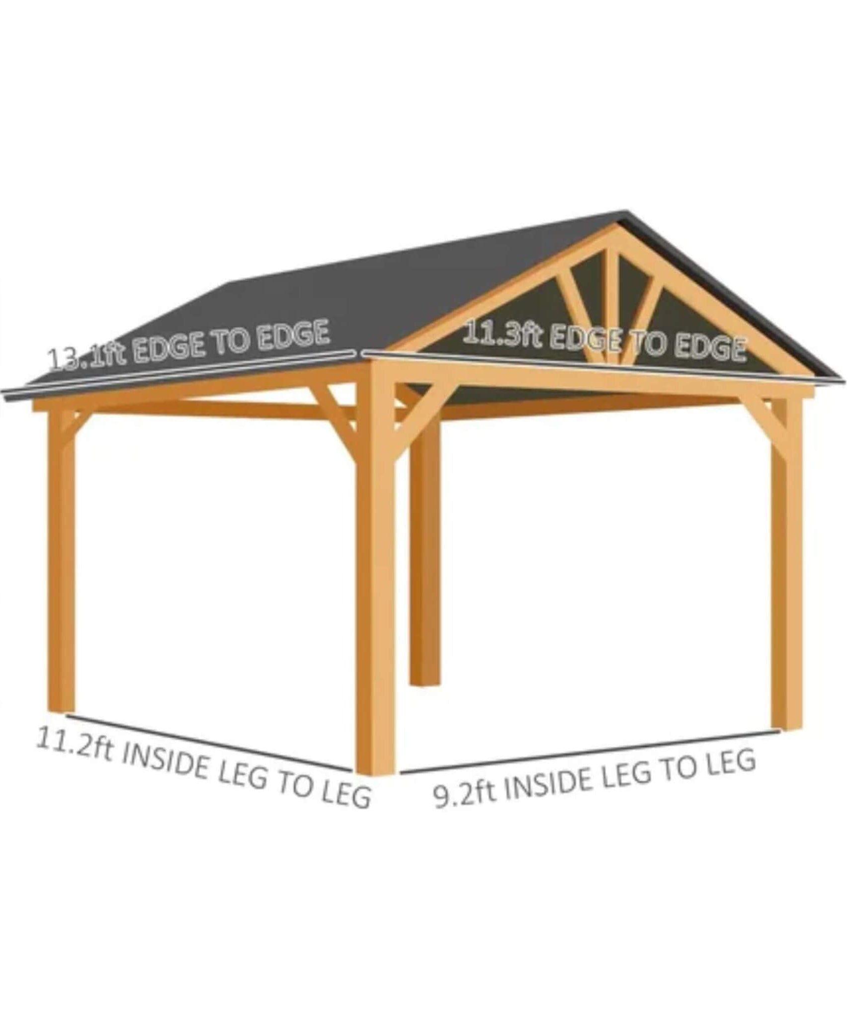 [09X11FT] Alora Premium Outdoor Hardtop Patio Backyard Gazebo (SAK86341)