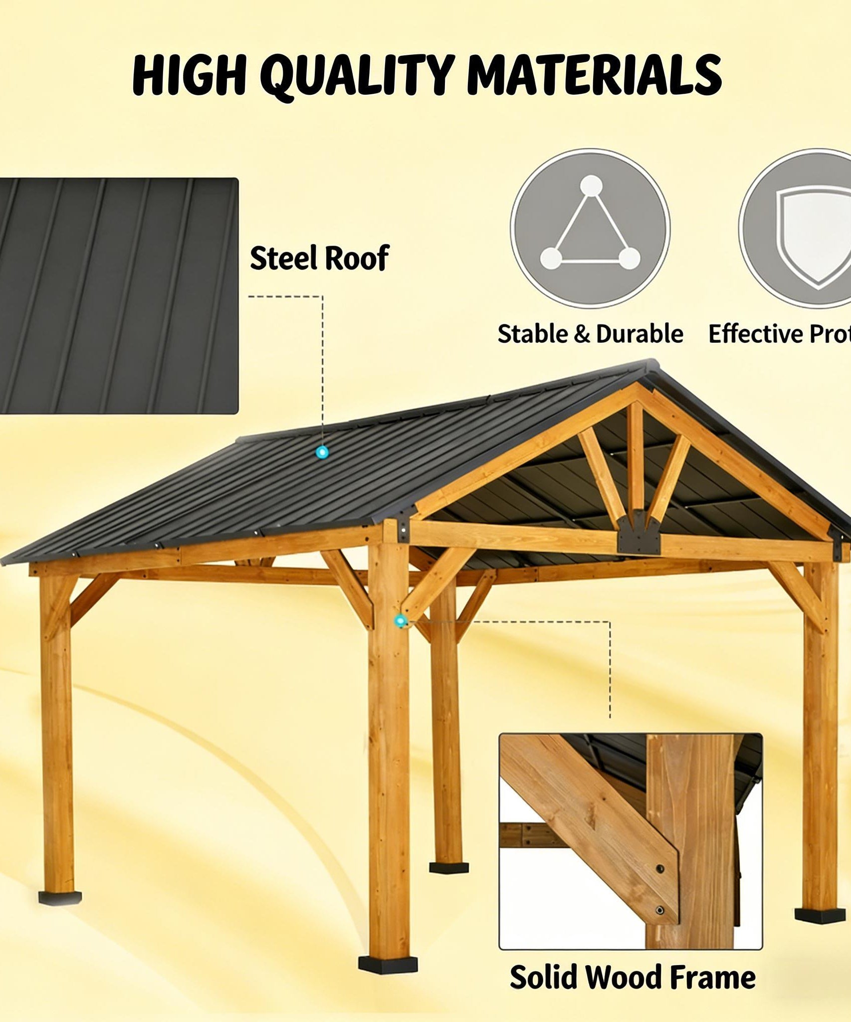 [09X11FT] Alora Premium Outdoor Hardtop Patio Backyard Gazebo (SAK86341)