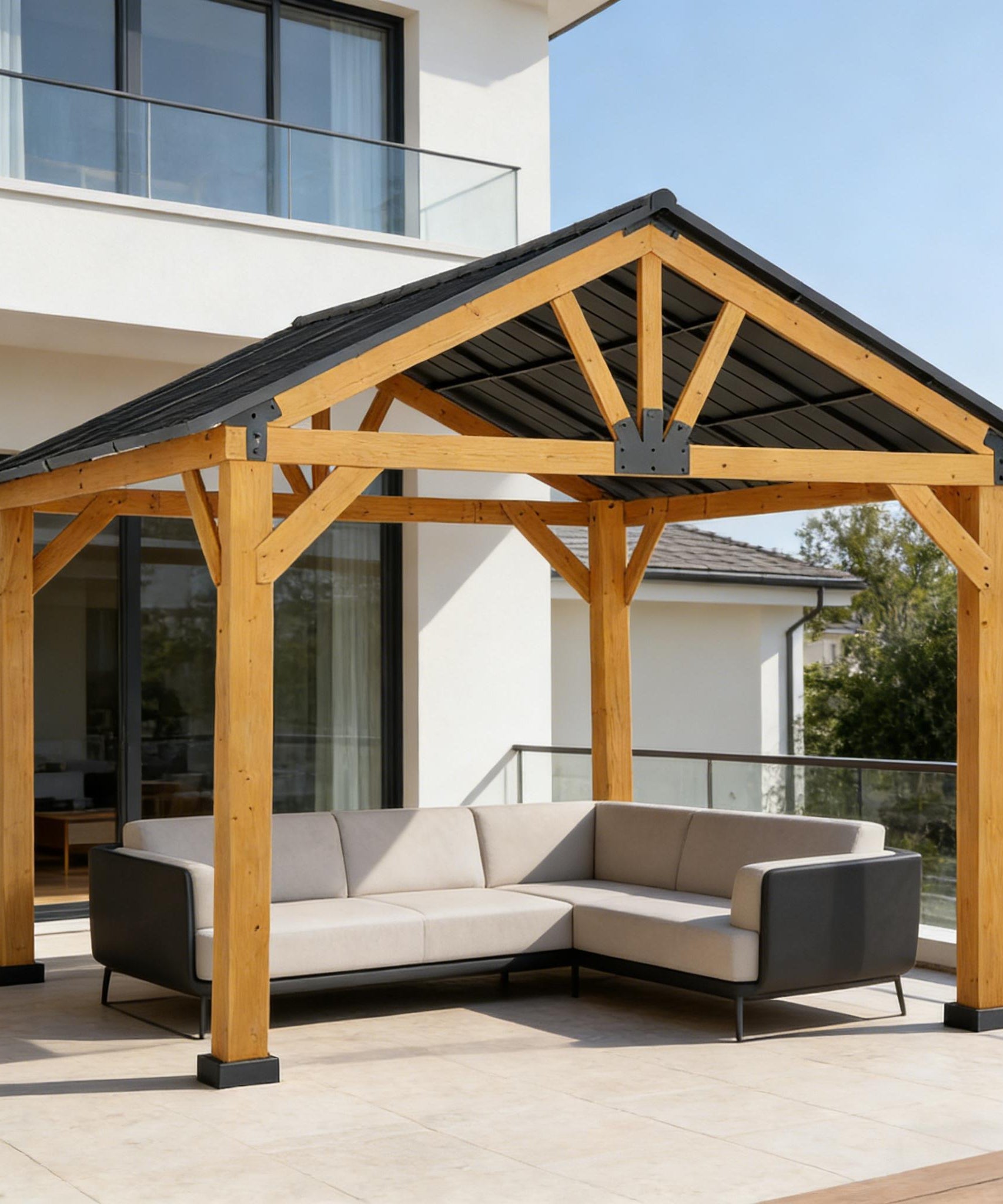 [09X11FT] Alora Premium Outdoor Hardtop Patio Backyard Gazebo (SAK86341)