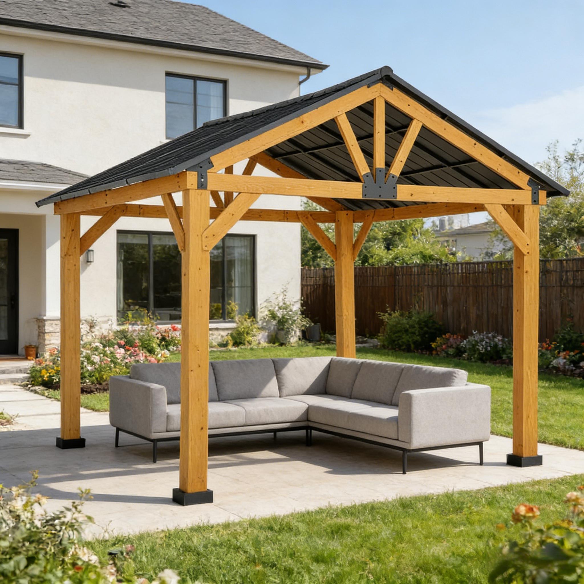 [09X11FT] Alora Premium Outdoor Hardtop Patio Backyard Gazebo (SAK86341)