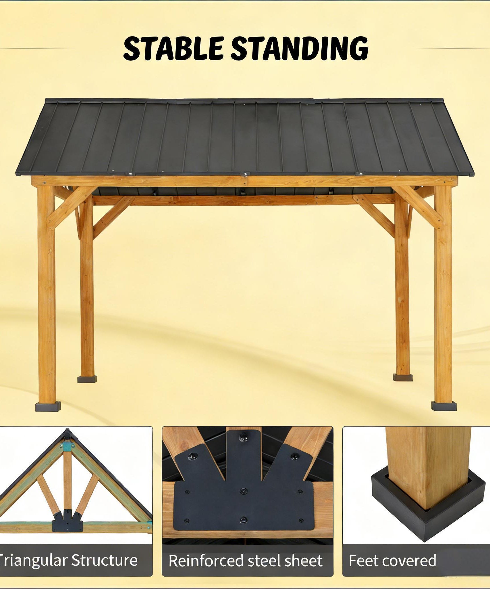 [09X11FT] Alora Premium Outdoor Hardtop Patio Backyard Gazebo (SAK86341)