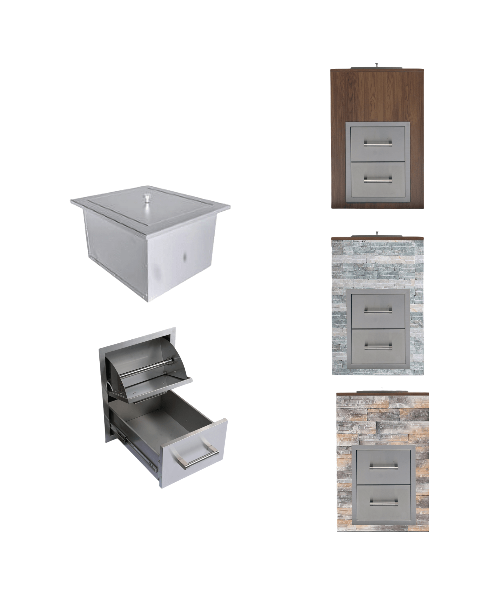 Premium Outdoor Kitchen With 32-Inch 60K BTU Built-In Stainless Steel LPG Gas Grill, Door And Drawer Combo And Stainless Steel Ice Box (SAK98661)