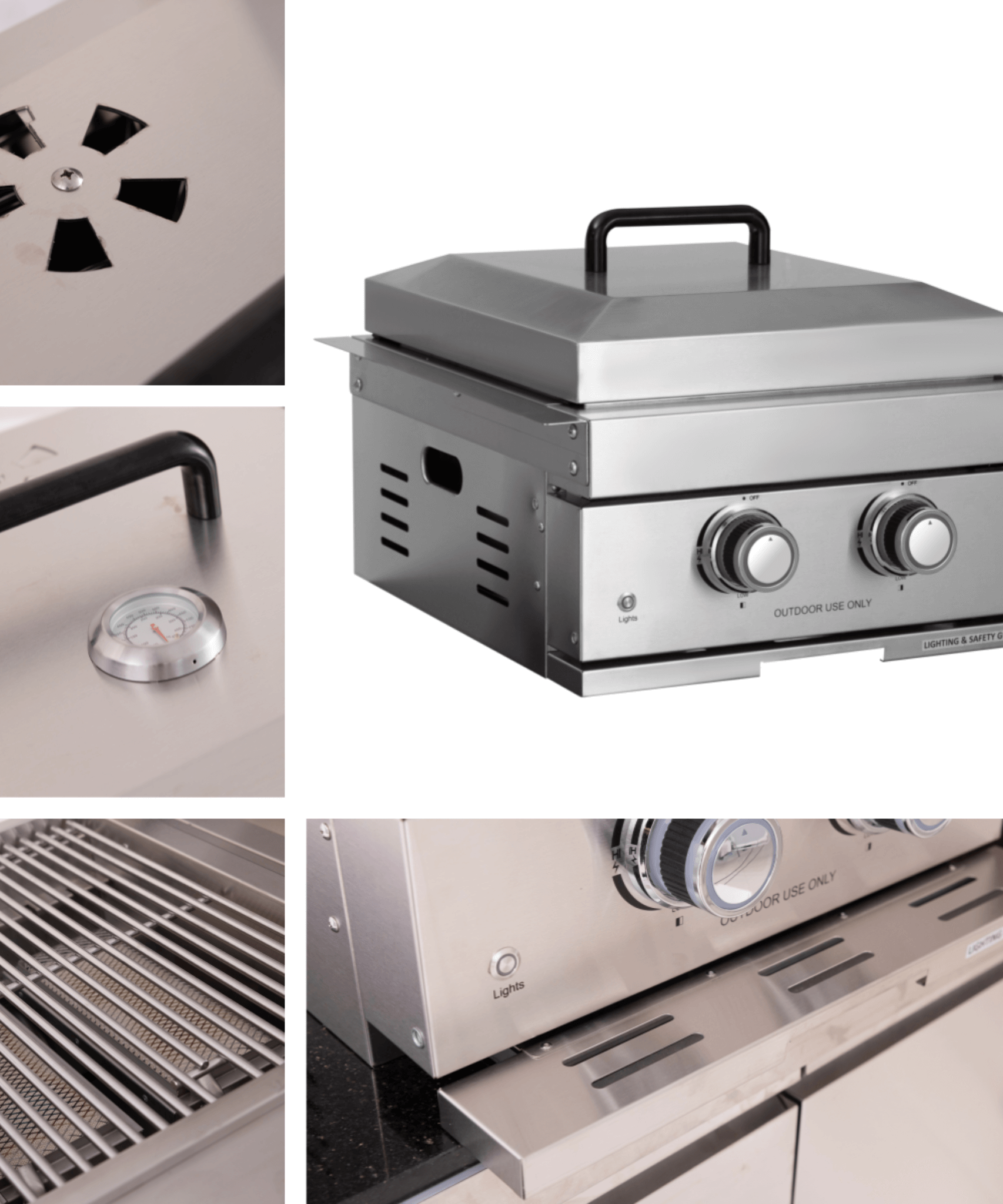 Premium Outdoor Kitchen With 32-Inch 60K BTU Built-In Stainless Steel LPG Gas Grill, Door And Drawer Combo And Stainless Steel Ice Box (SAK98661)