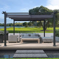 [10X13FT] Alora Premium Outdoor Patio Retractable Pergola With Canopy (SAK01864)