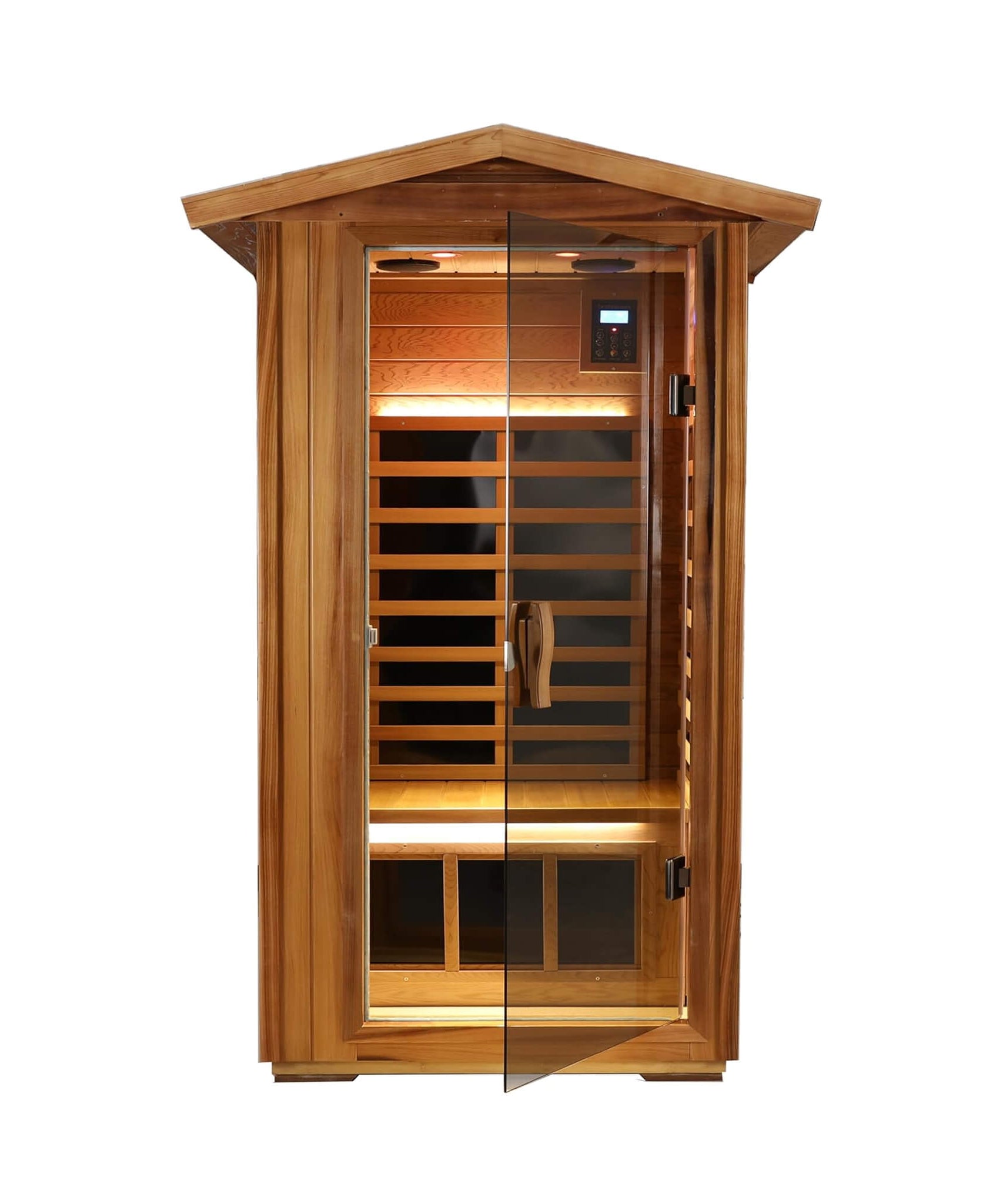Thermora Xyra Premium 1-Person Outdoor Red Cedar Infrared Sauna With Low EMF, Chromotherapy And Bluetooth (SAK32783)