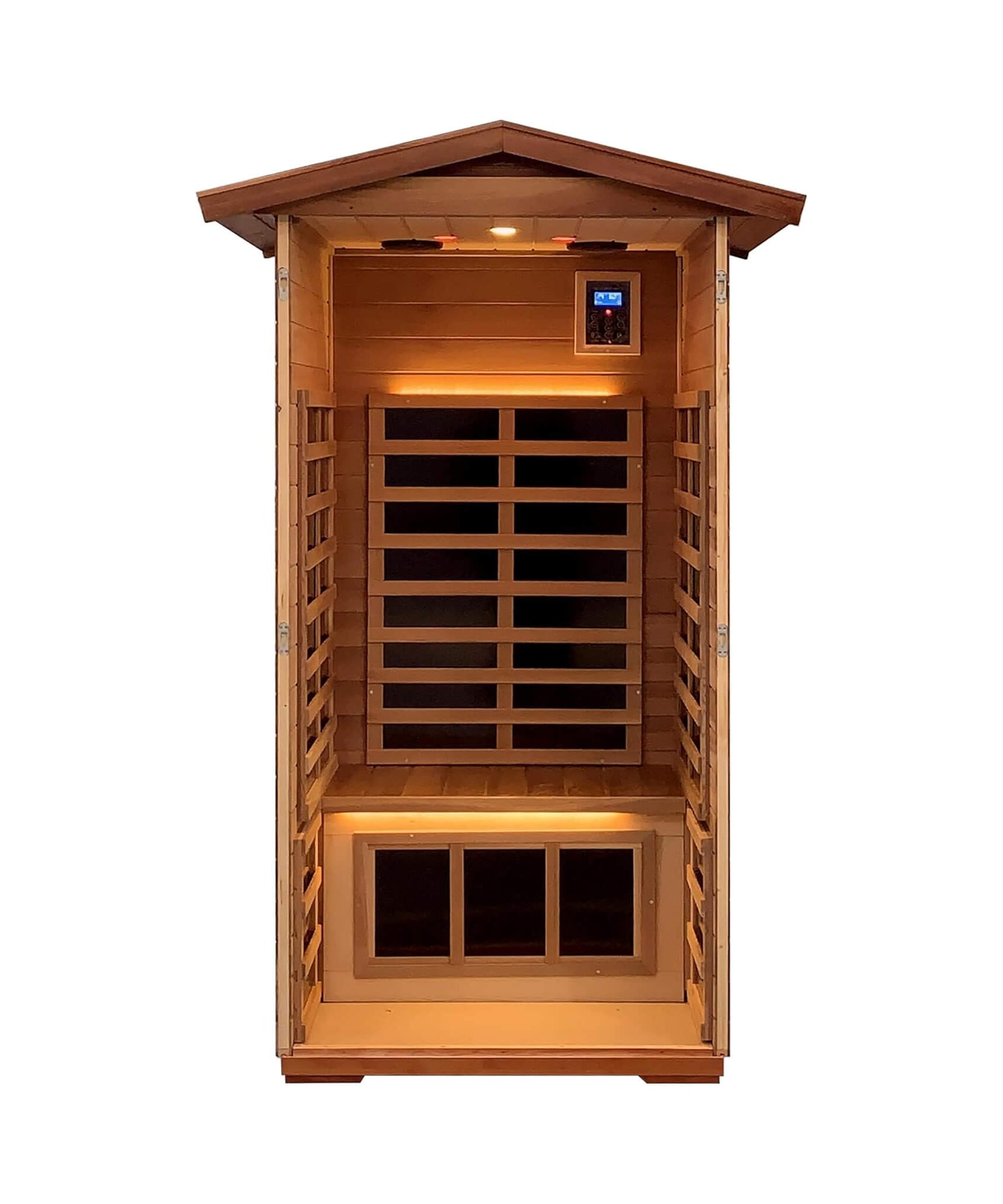 Thermora Xyra Premium 1-Person Outdoor Red Cedar Infrared Sauna With Low EMF, Chromotherapy And Bluetooth (SAK32783)