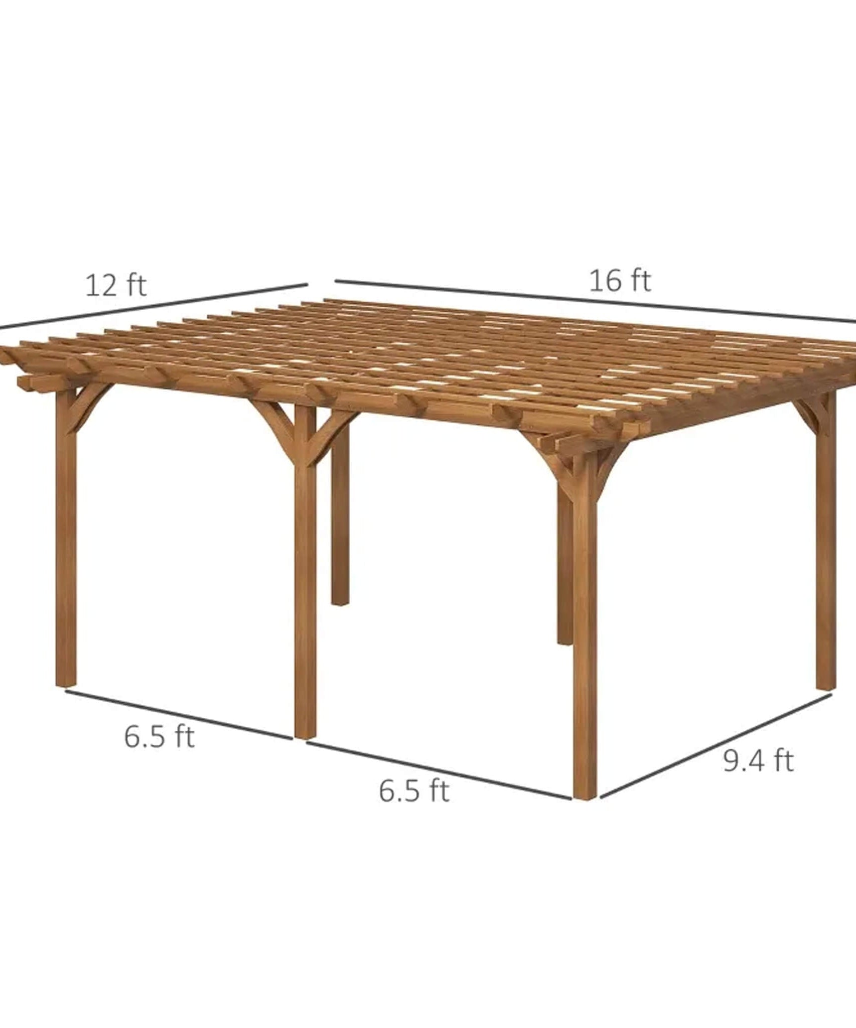 [09X12FT] Alora Premium Outdoor Wooden Grape Trellis Pergola (SAK18579)
