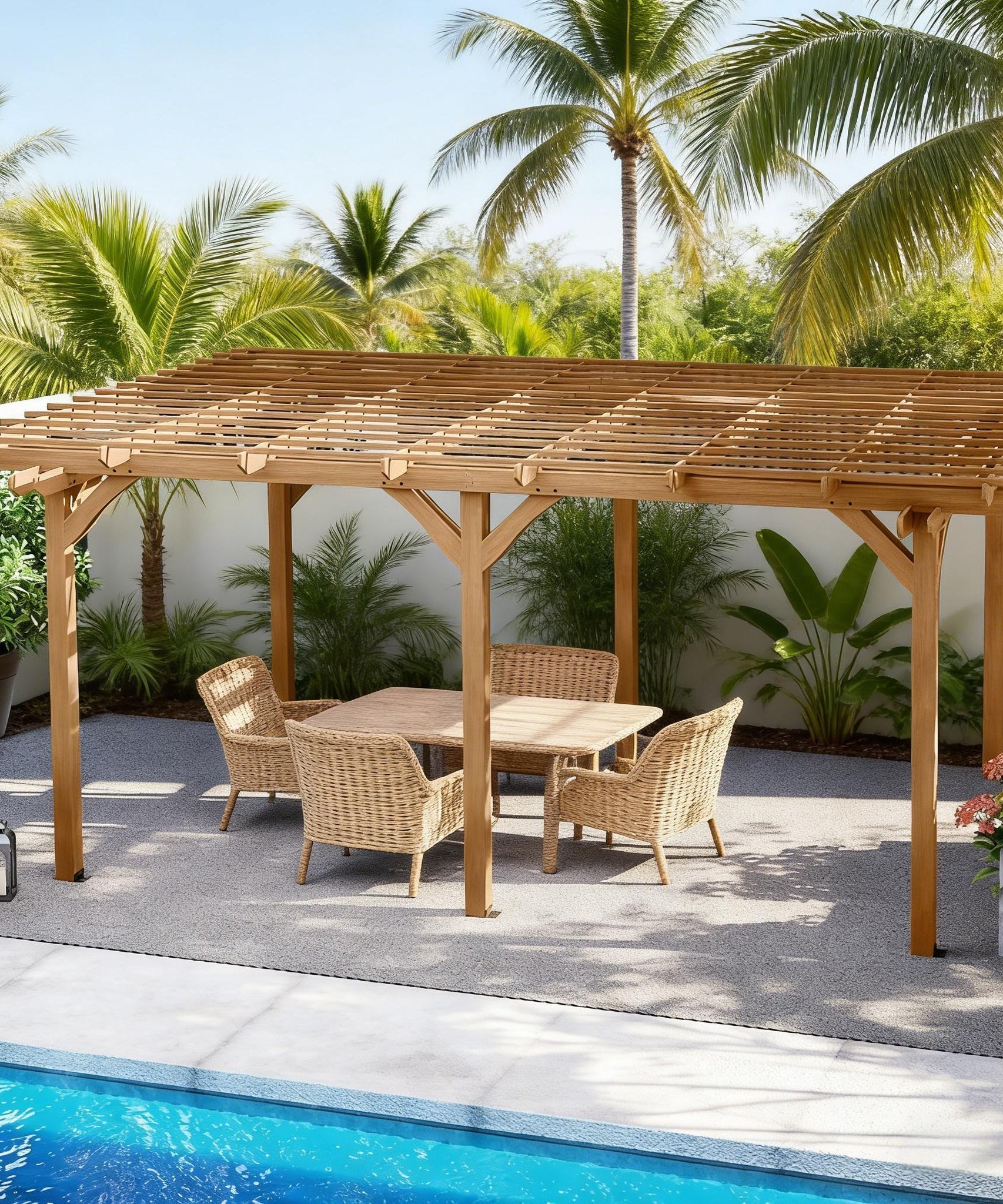 [09X12FT] Alora Premium Outdoor Wooden Grape Trellis Pergola (SAK18579)