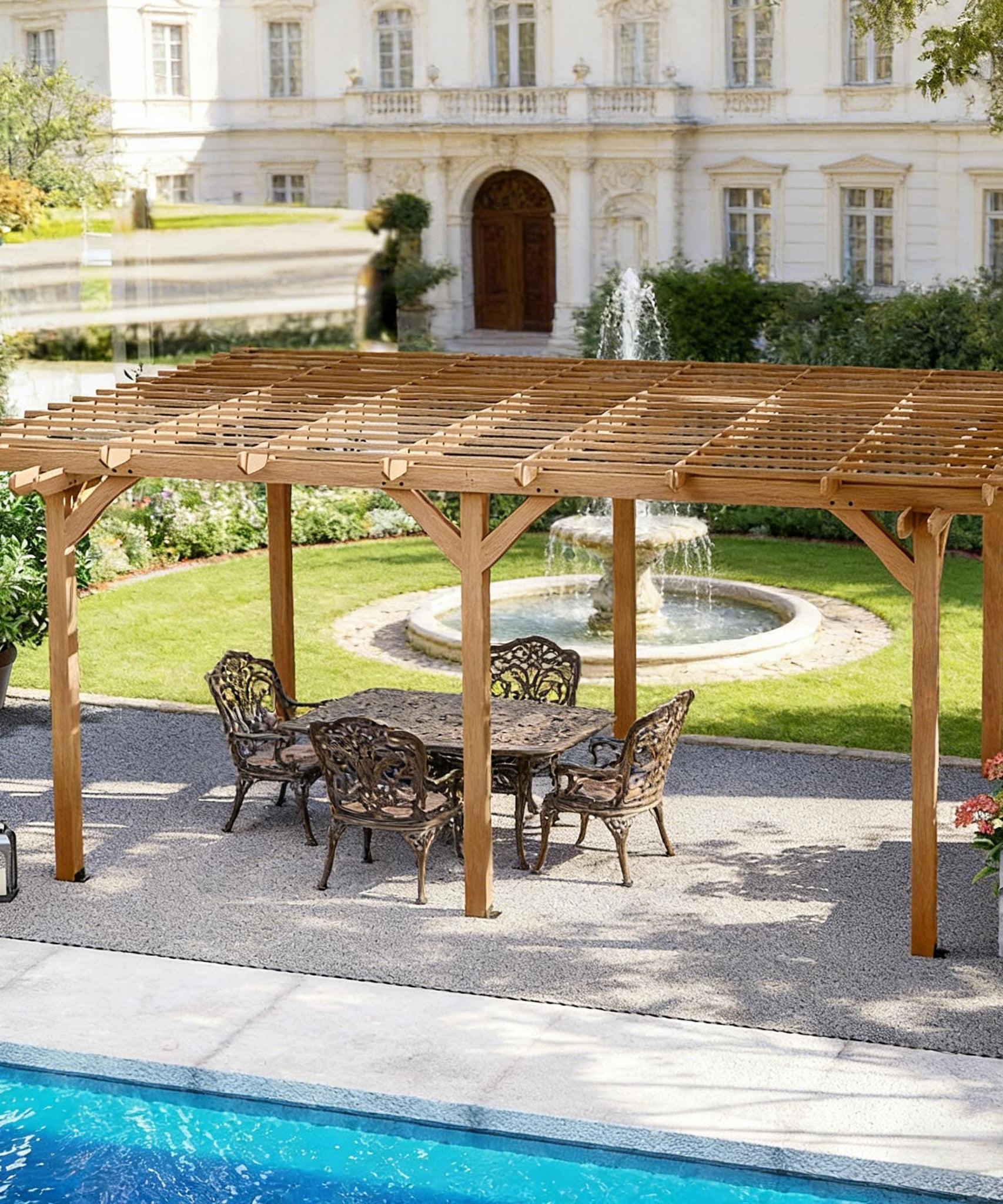 [09X12FT] Alora Premium Outdoor Wooden Grape Trellis Pergola (SAK18579)