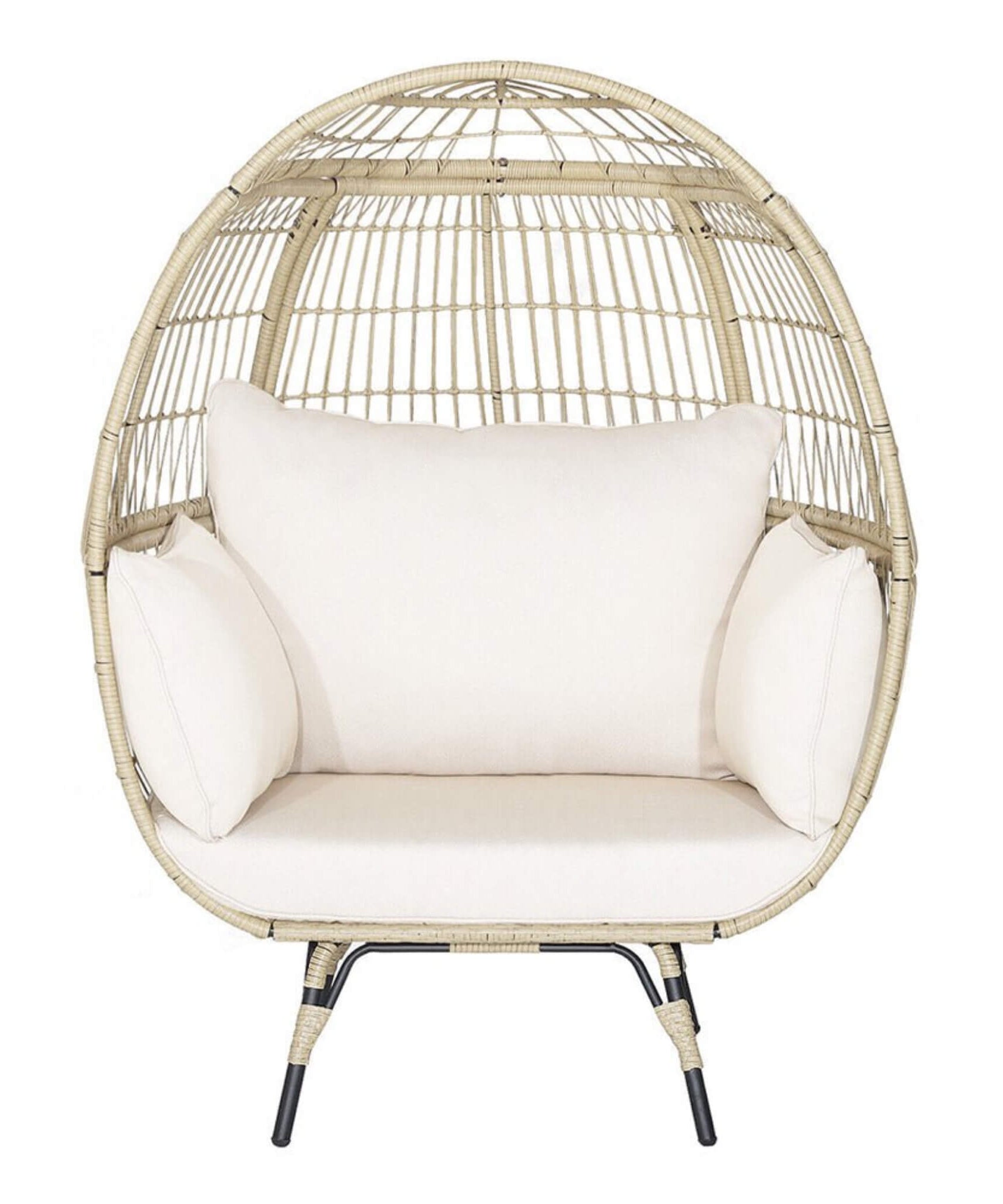 Alora Premium 57-Inch Oversized Rattan Patio Egg Lounge Chair Basket With Cushions (SAK91684)