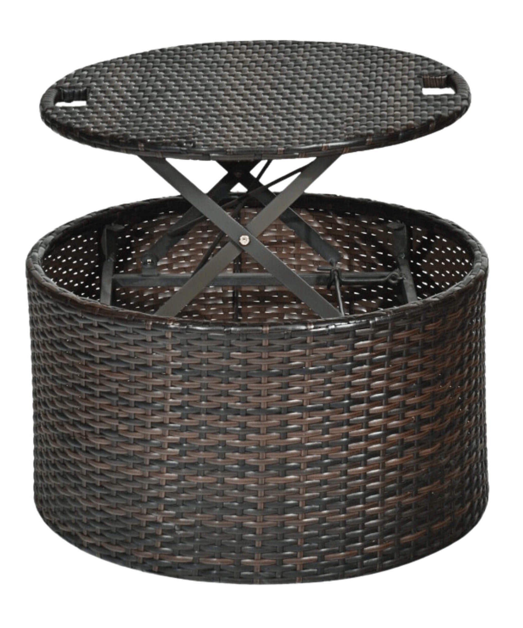 Alora Premium 76-Inch Round Outdoor Patio Rattan Daybed W/ Canopy & Table (SAK96418)