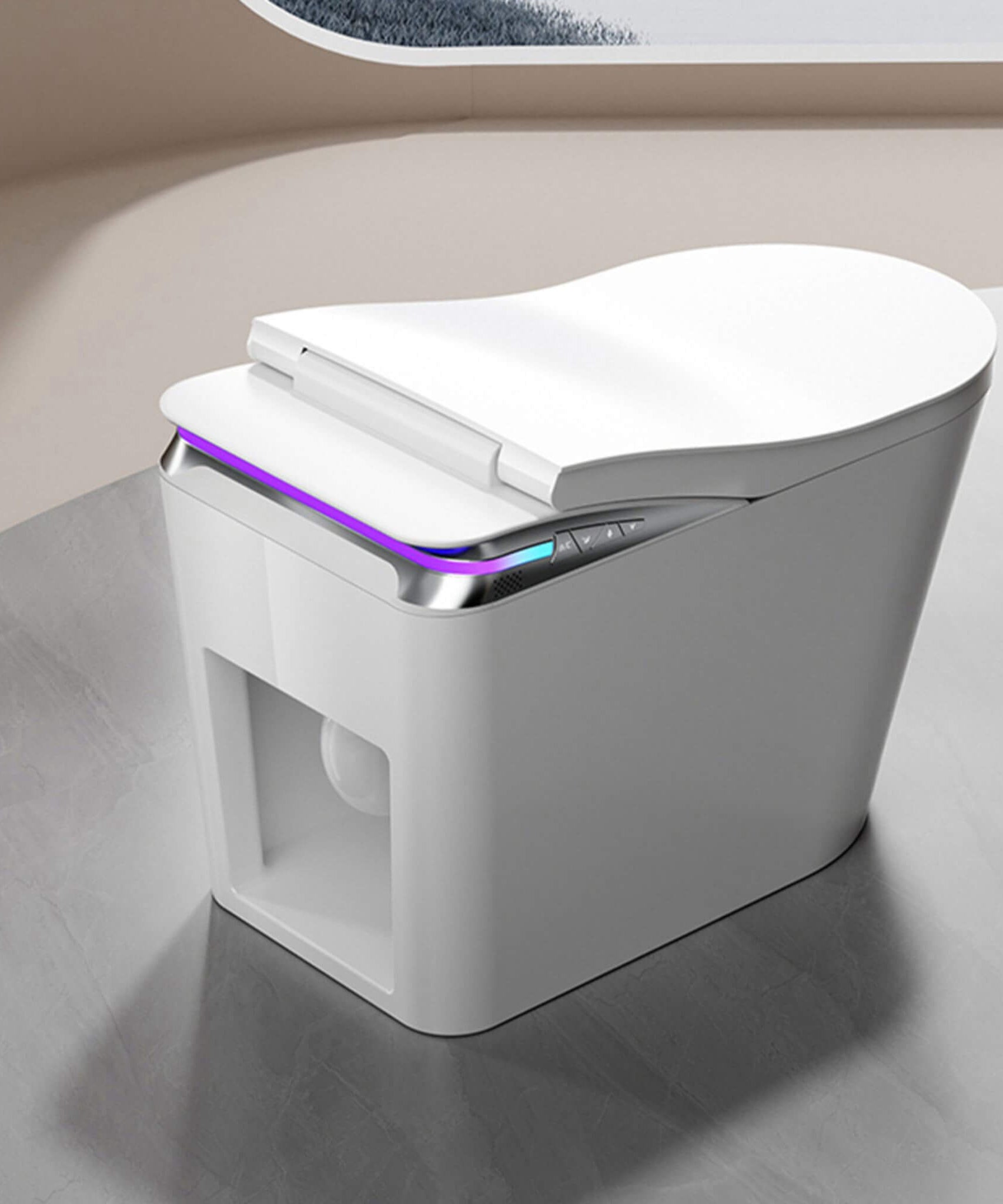 Nuvia Premium Smart Auto Flush Toilet With Foot Sensor, Remote, Heated Seat And Night Light (SAK56378)