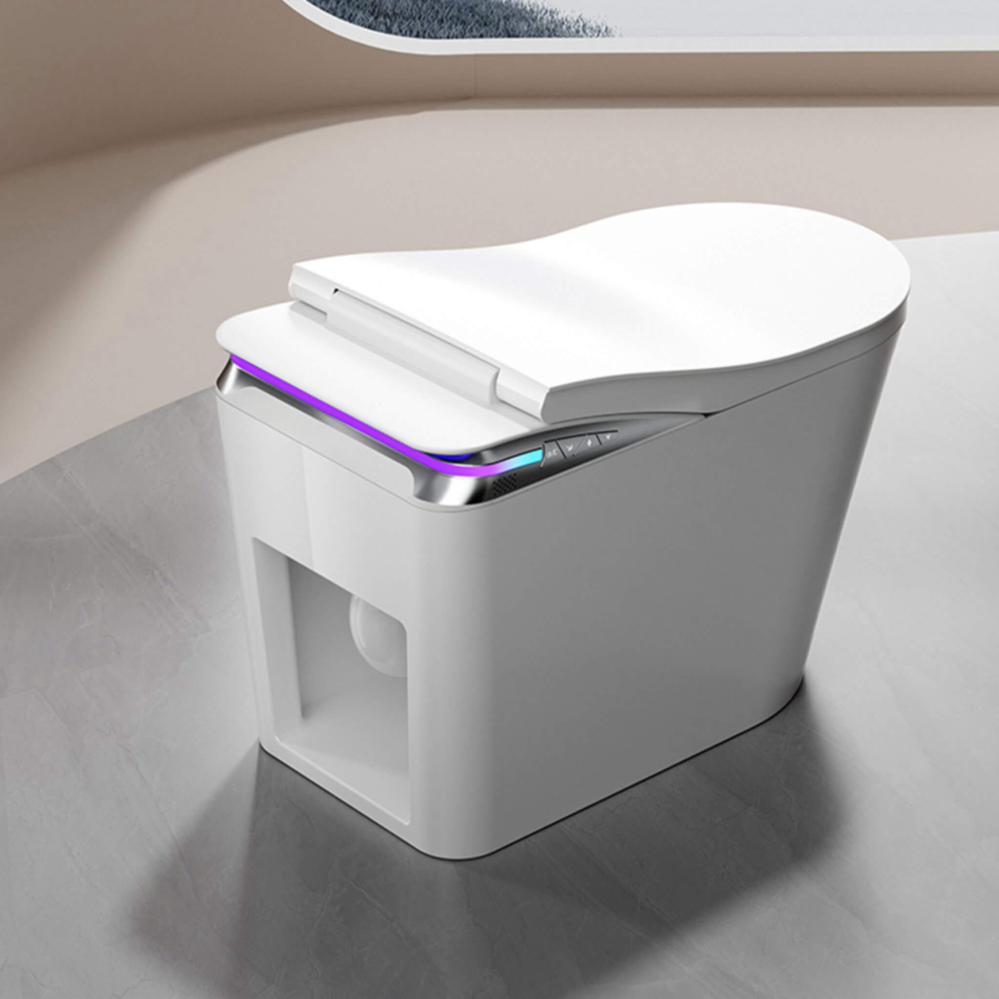 Nuvia Premium Smart Auto Flush Toilet With Foot Sensor, Remote, Heated Seat And Night Light (SAK56378)