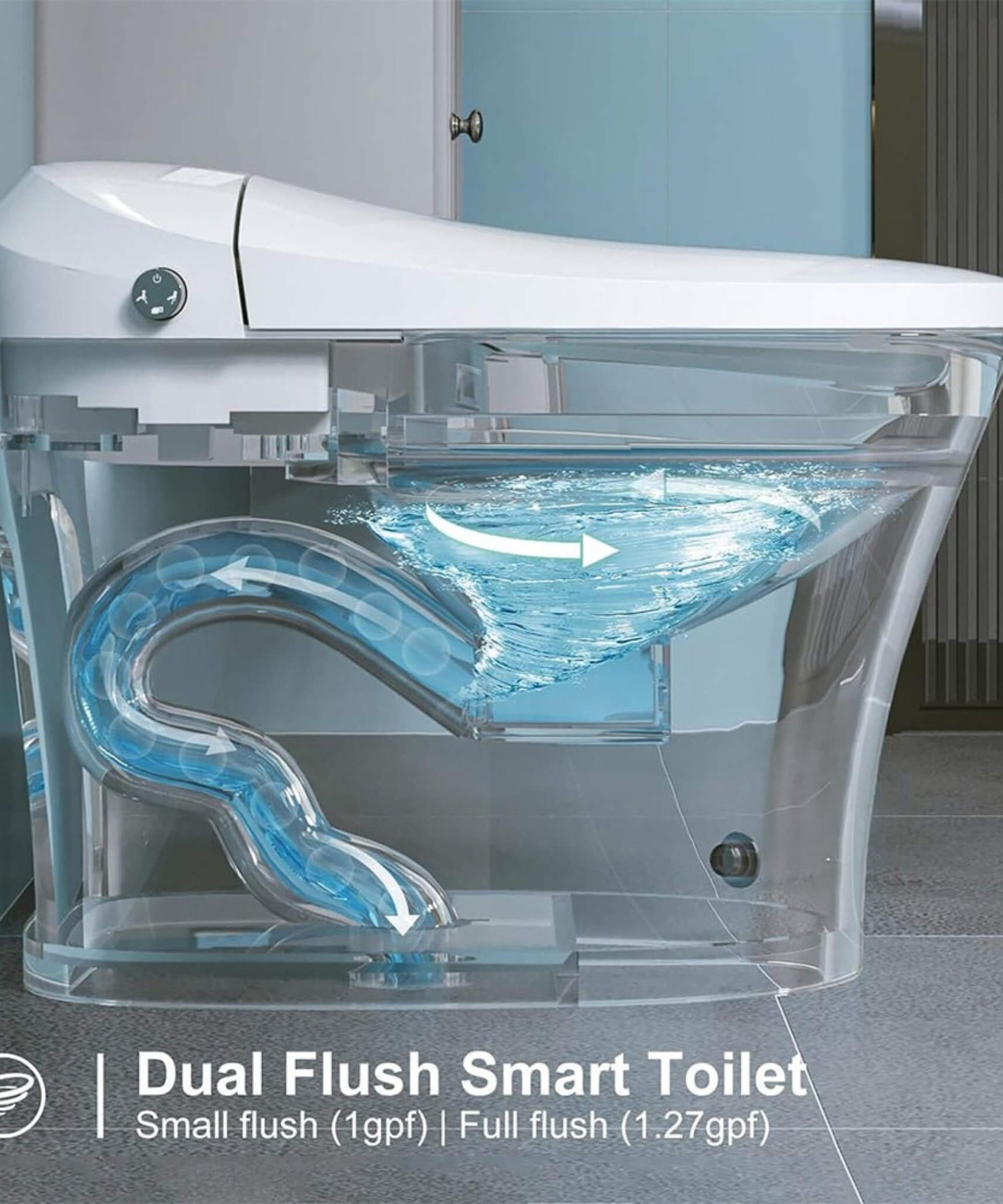 Nuvia Premium Smart Heated Tankless Bidet Toilet With Dual Flush System (SAK10485)