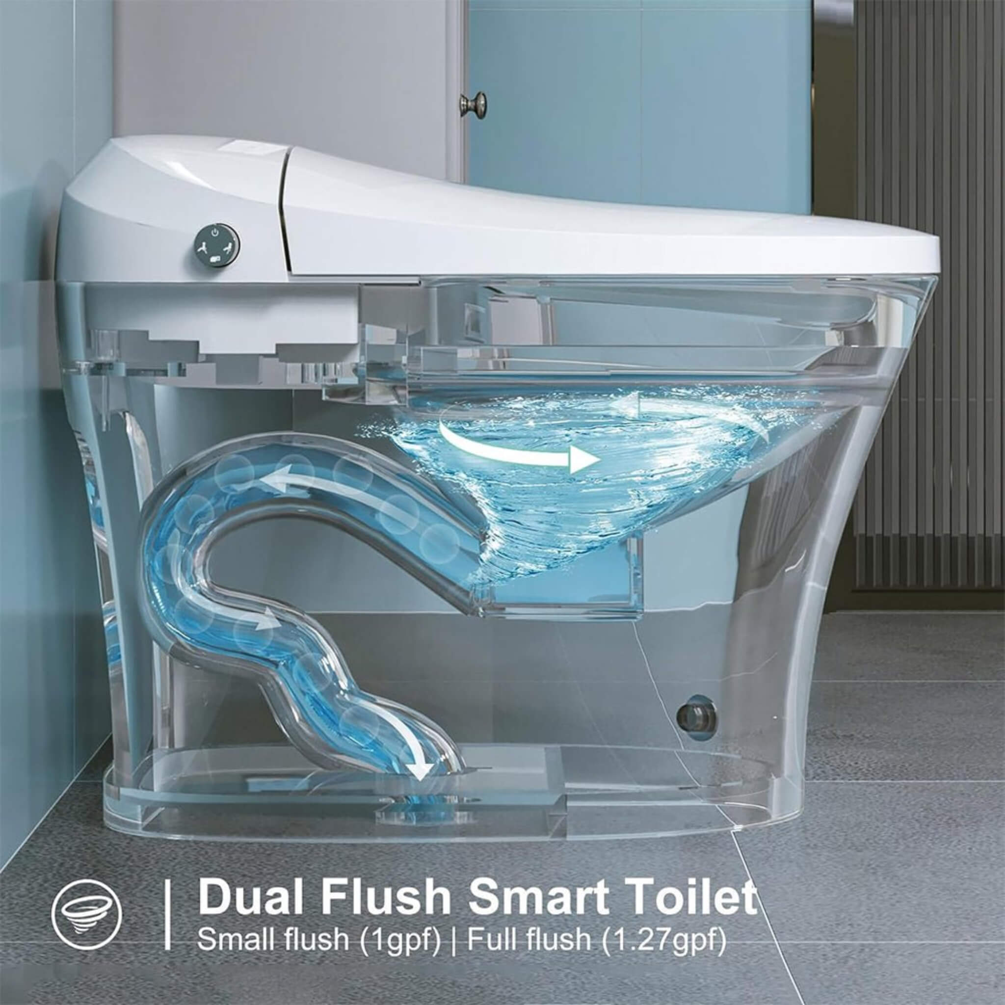Nuvia Premium Smart Heated Tankless Bidet Toilet With Dual Flush System (SAK10485)
