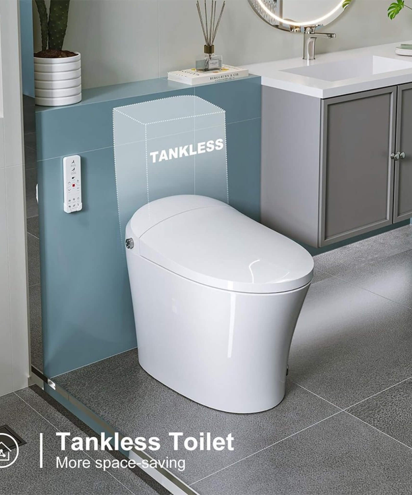 Nuvia Premium Smart Heated Tankless Bidet Toilet With Dual Flush System (SAK10485)