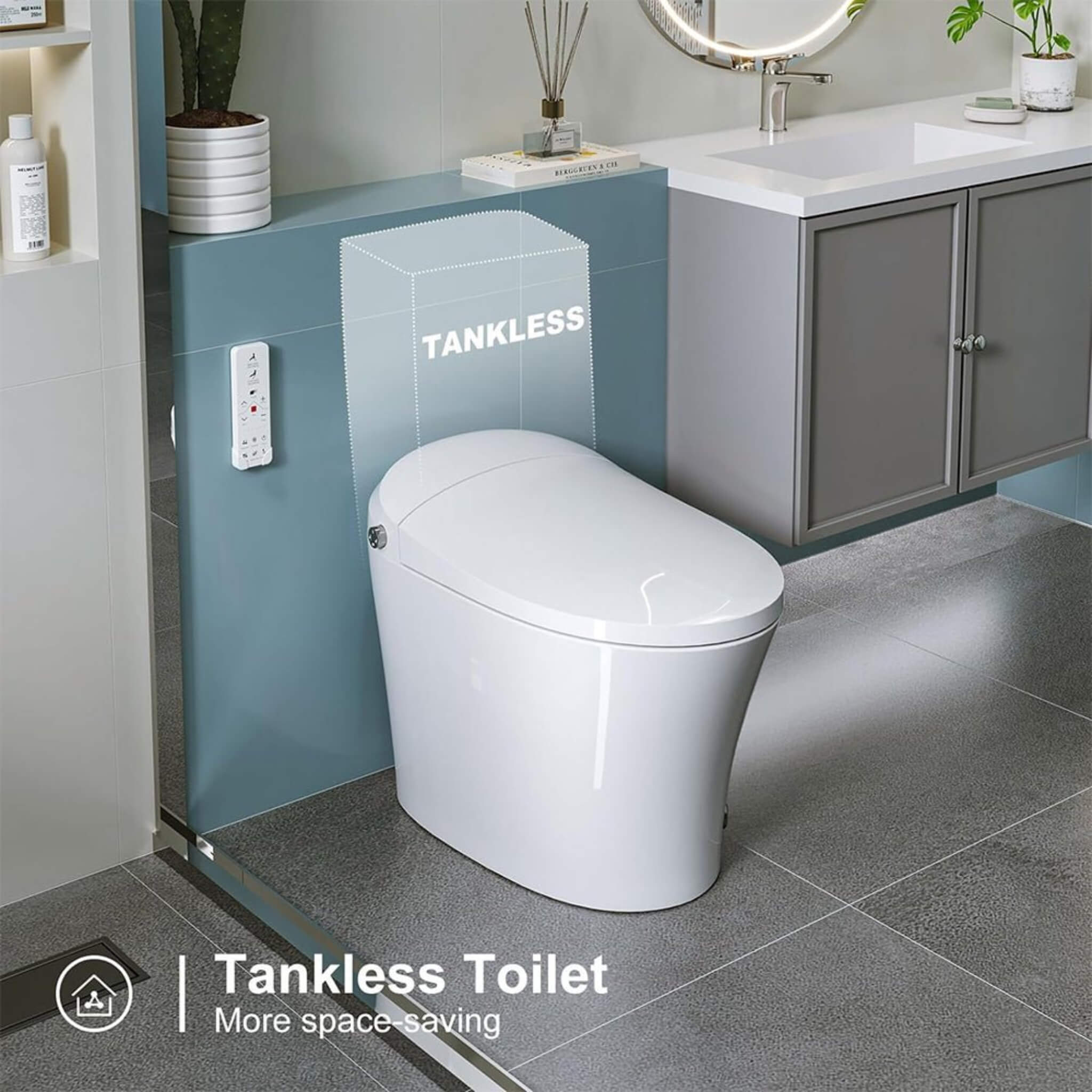 Nuvia Premium Smart Heated Tankless Bidet Toilet With Dual Flush System (SAK10485)