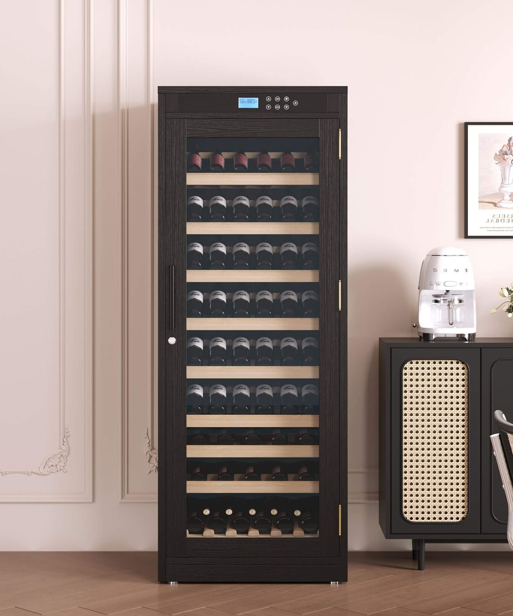 Nuvia 102-Bottle Smart Temperature-Controlled Multi-Tier Wine Cabinet For Home And Bar (SAK46361)
