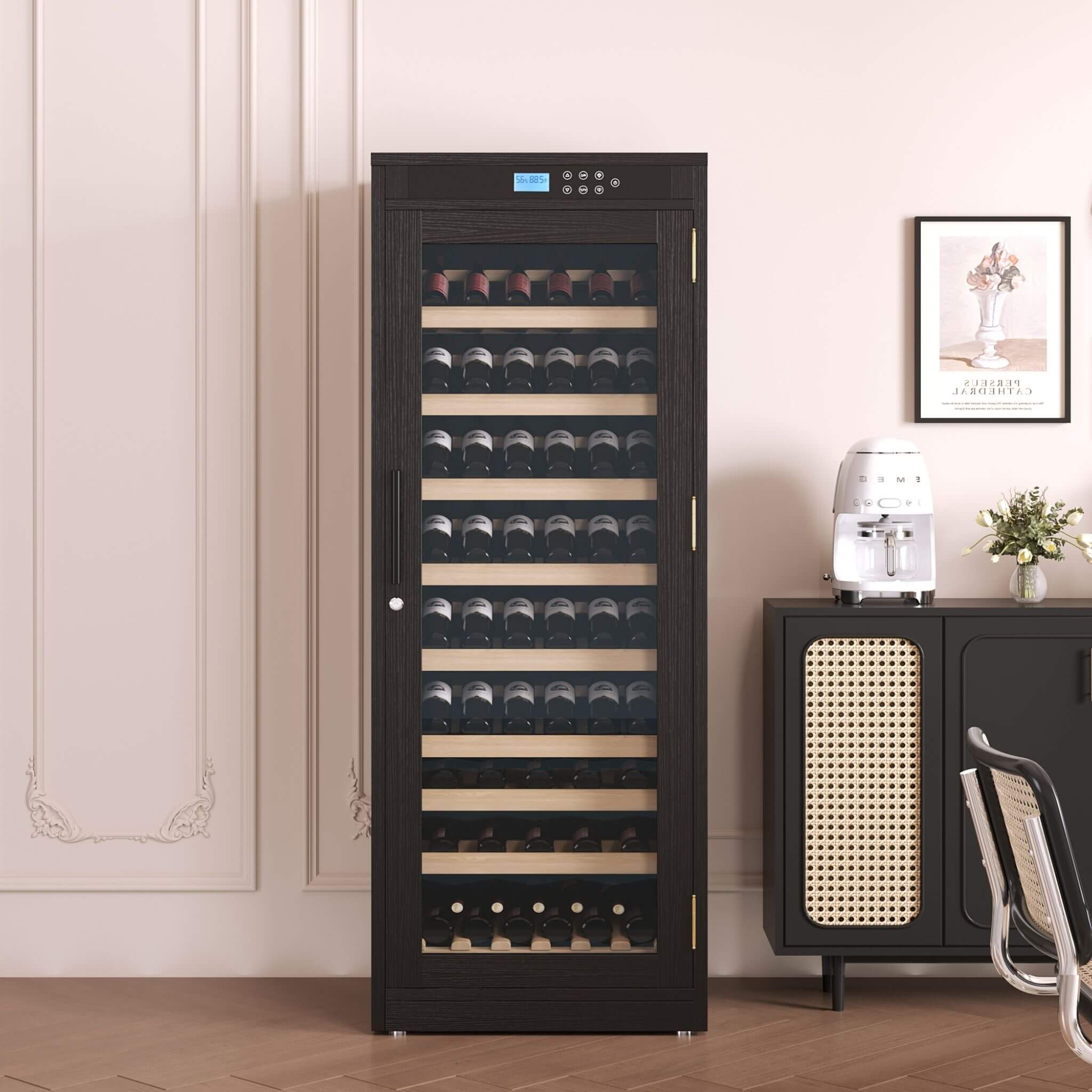Nuvia 102-Bottle Smart Temperature-Controlled Multi-Tier Wine Cabinet For Home And Bar (SAK46361)
