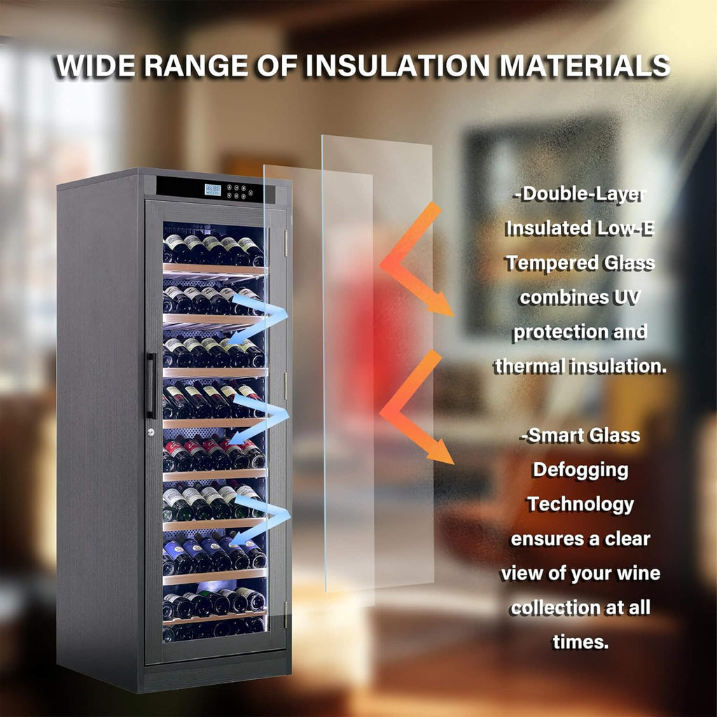 Nuvia 102-Bottle Smart Temperature-Controlled Multi-Tier Wine Cabinet For Home And Bar (SAK46361)