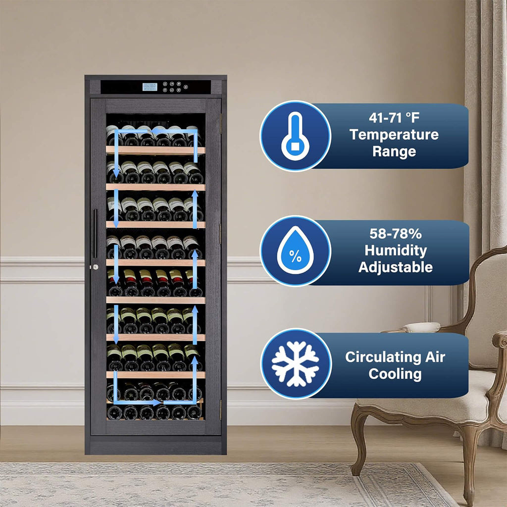 Nuvia 102-Bottle Smart Temperature-Controlled Multi-Tier Wine Cabinet For Home And Bar (SAK46361)