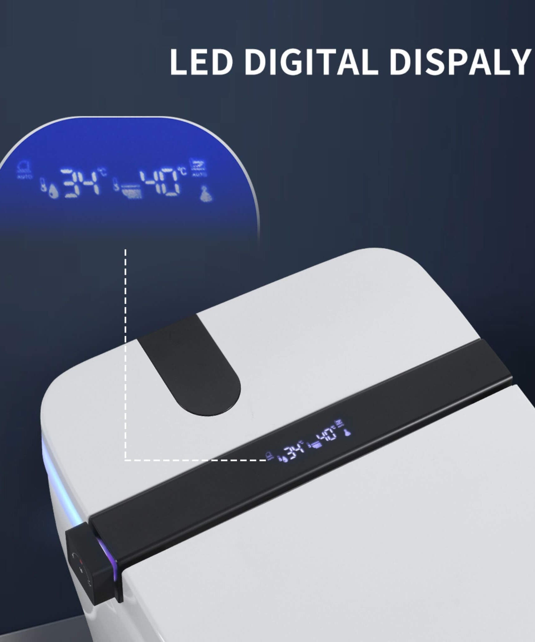 Nuvia Premium Smart Toilet With Bidet Seat LED Display & Night Light (SAK81465)