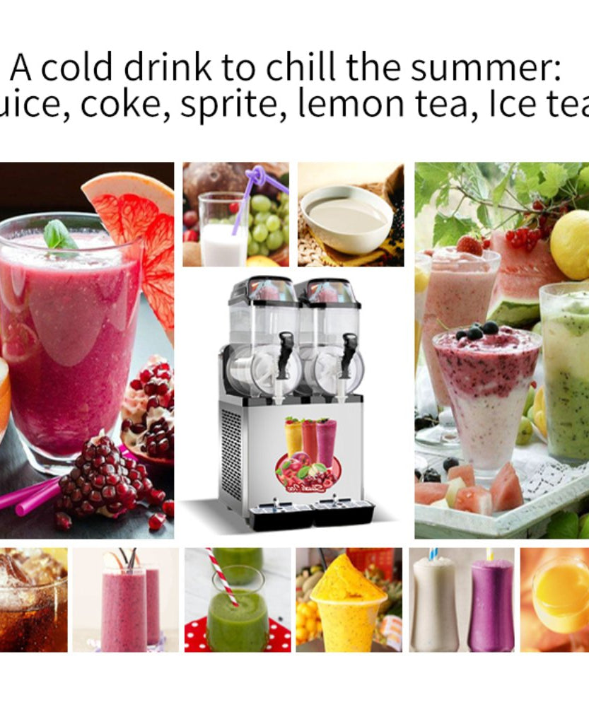Premium Stainless Steel Margarita Frozen Drink Double Tank Slushy Maker Machine, 30L (SAK48253)