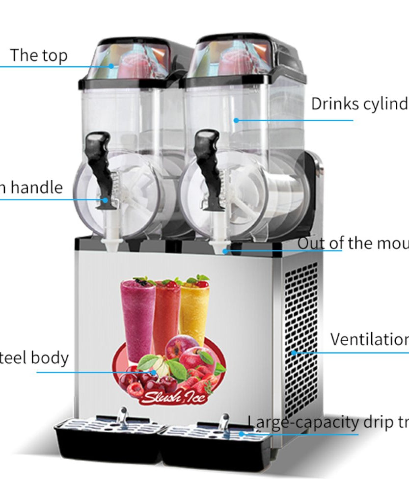 Premium Stainless Steel Margarita Frozen Drink Double Tank Slushy Maker Machine, 30L (SAK48253)