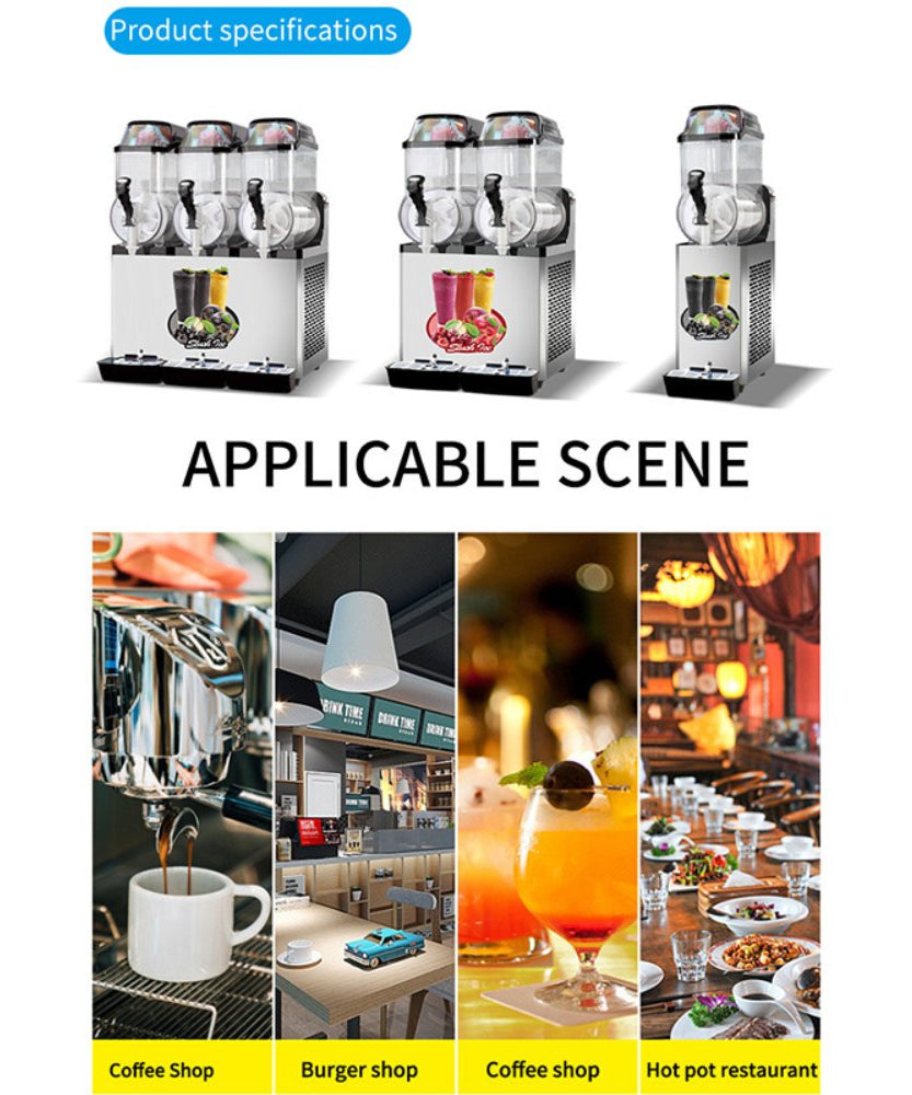 Premium Stainless Steel Margarita Frozen Drink Double Tank Slushy Maker Machine, 30L (SAK48253)