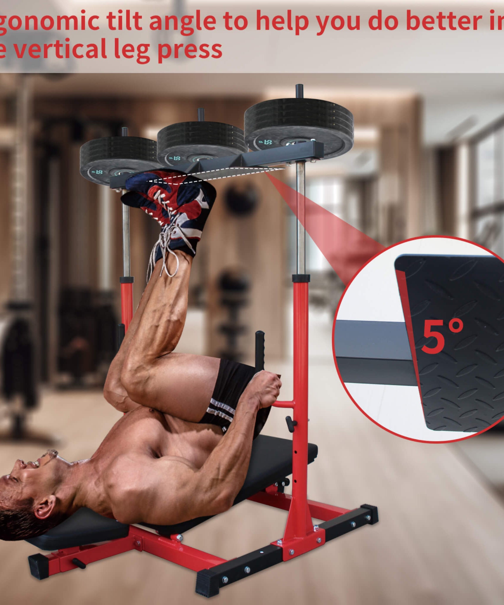 Rovix Premium Vertical Leg Press Machine With Adjustable Back And Head Rests For Home Gyms, 660LBS (SAK34819)