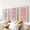 Guest Check, Playing Card Art. Retro Dopamine Set of 3 Prints