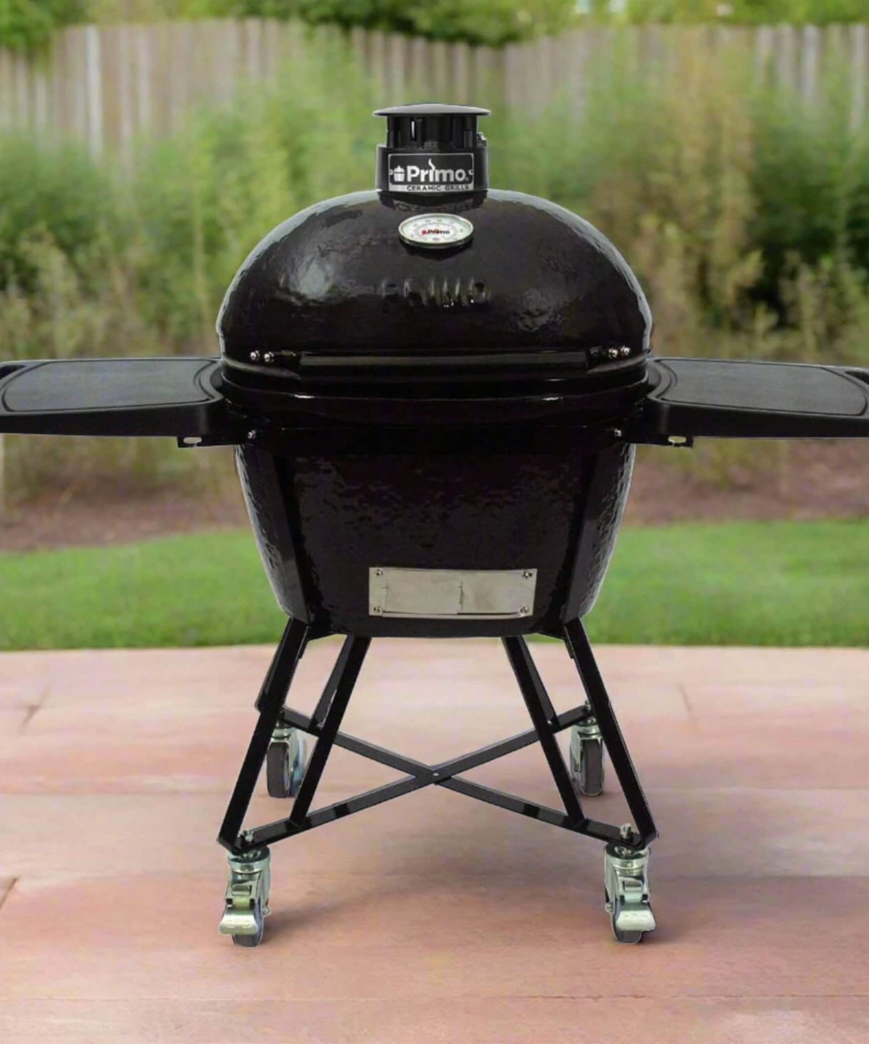 Primo Oval Large 300 All-In-One Ceramic Kamado Grill W/ Cradle, Side Shelves & Stainless Steel Grates [PGCLGC] (SAK21293)