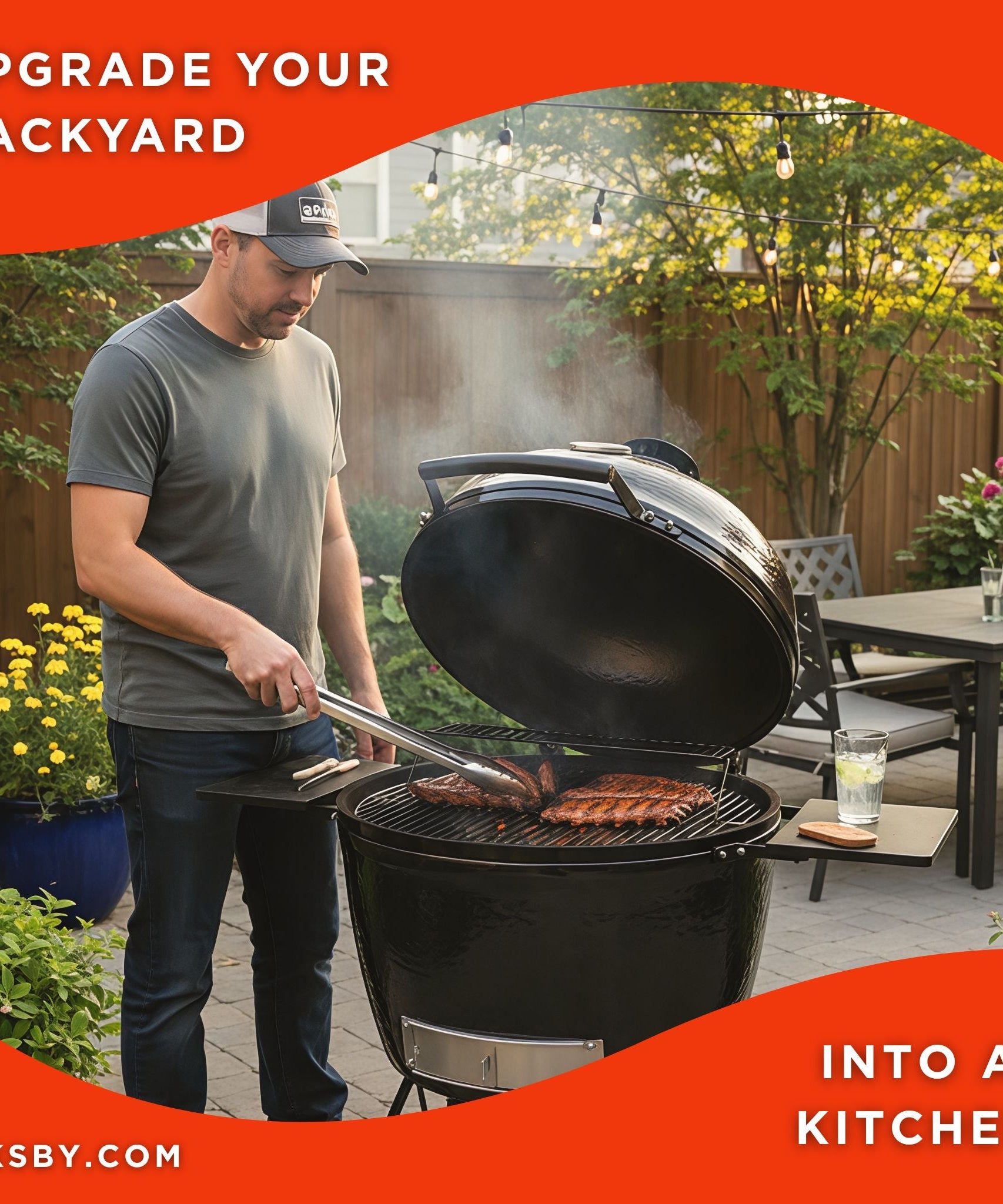 Primo Oval XL 400 Ceramic Kamado BBQ Grill W/ Stainless Steel Grates [PGCXLH] (SAK23100)