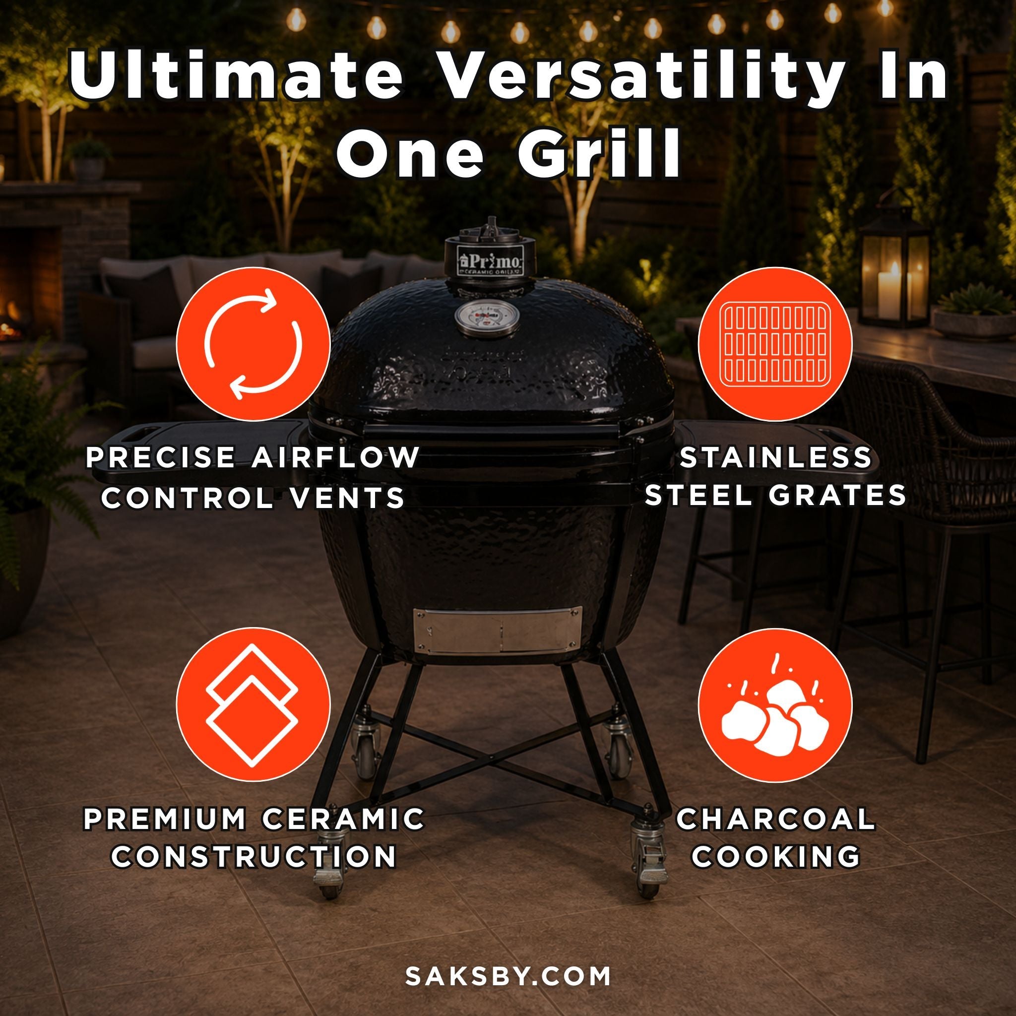 Primo Oval XXL All-In-One Ceramic Charcoal Grill [PGCXXLC] (SAK86742)