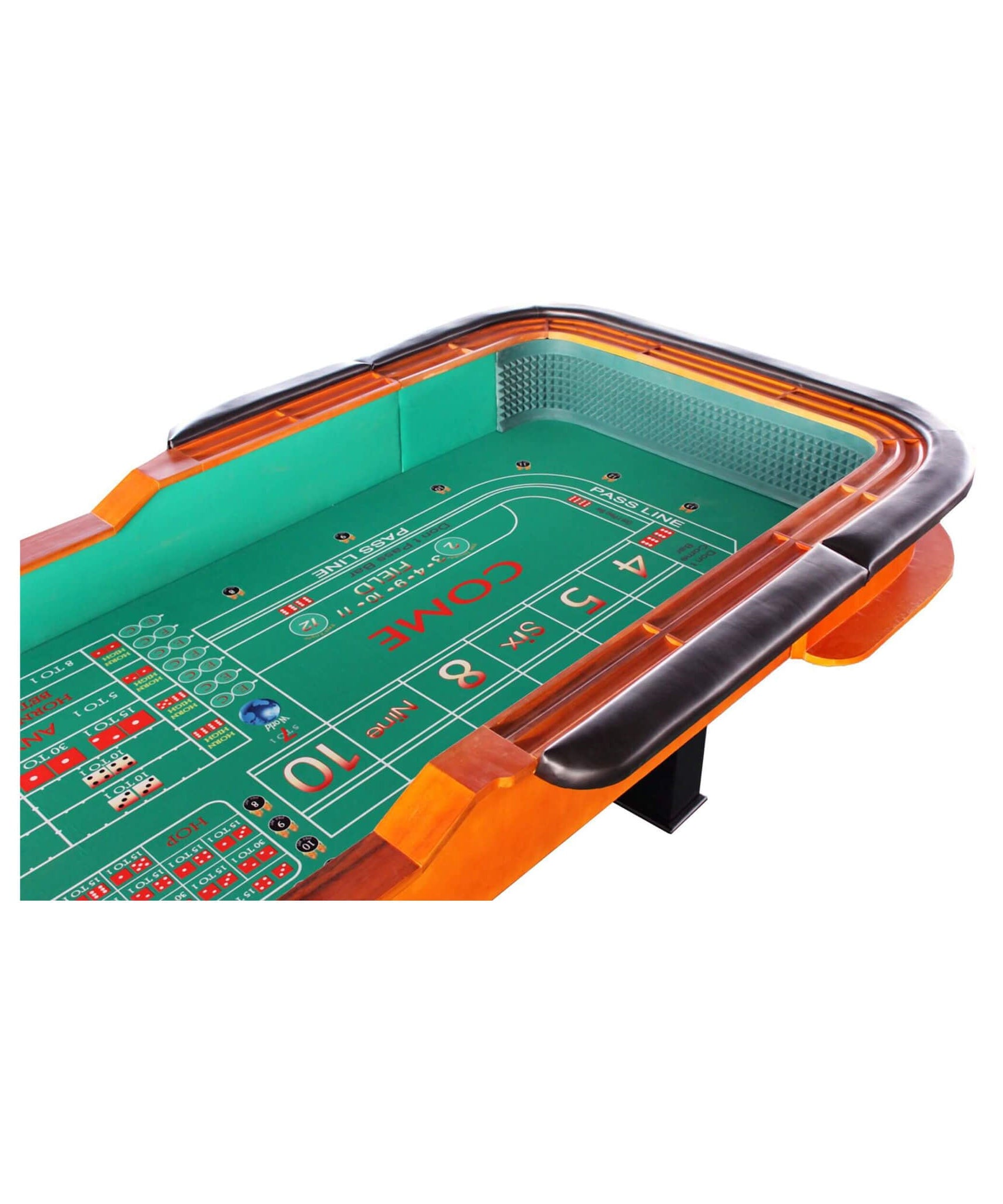 Professional 12FT Craps Table With Full Drink Rail And Padded Rim Cover (SAK76258)