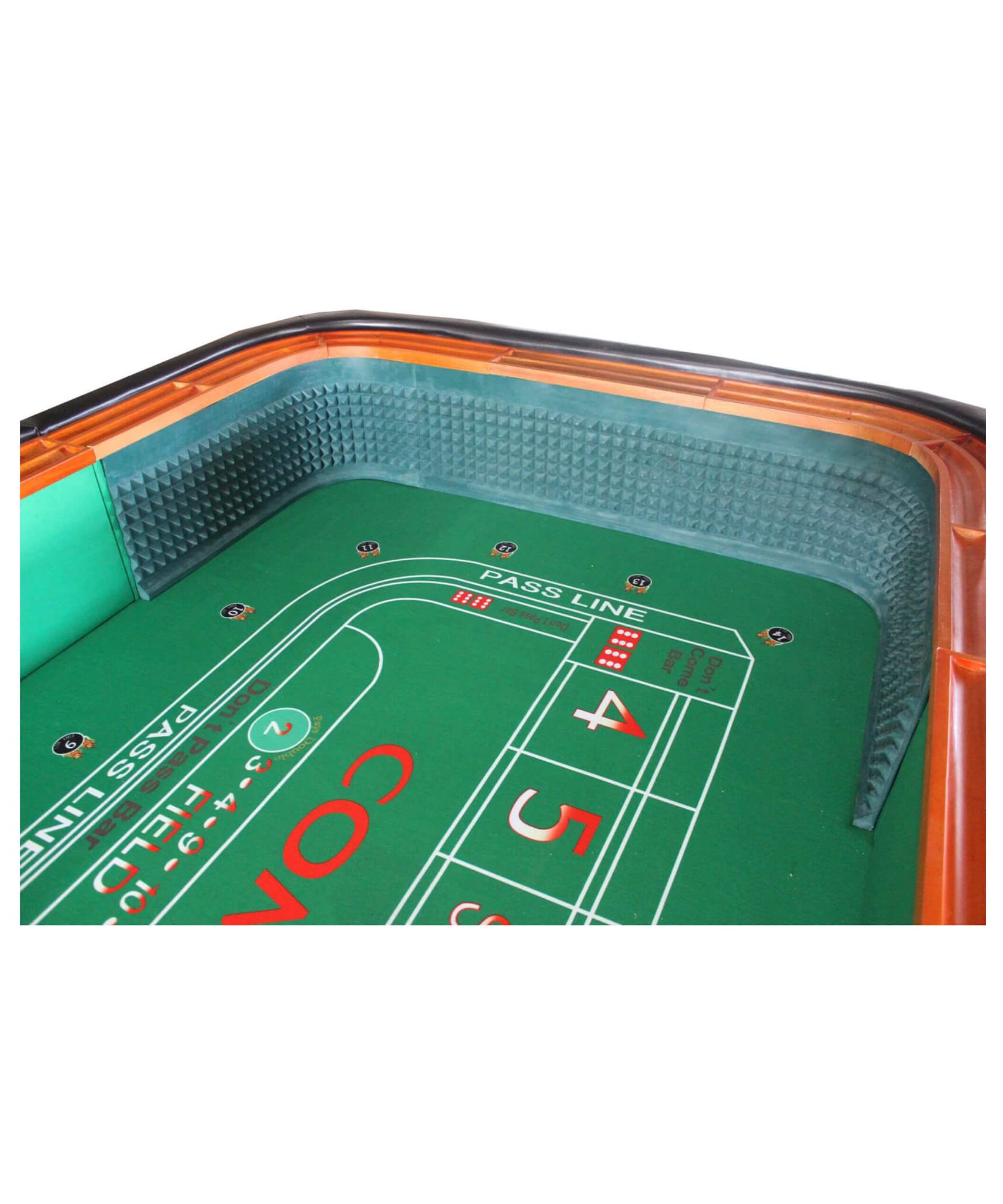 Professional 12FT Craps Table With Full Drink Rail And Padded Rim Cover (SAK76258)