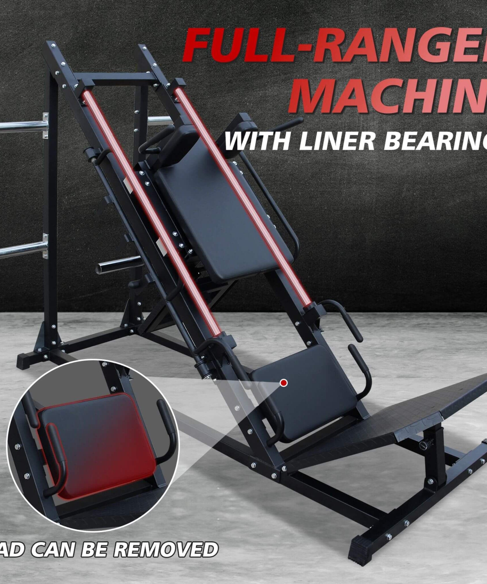 Rovix Professional Adjustable Leg Press Hack Squat Machine For Home Gyms (SAK74330)