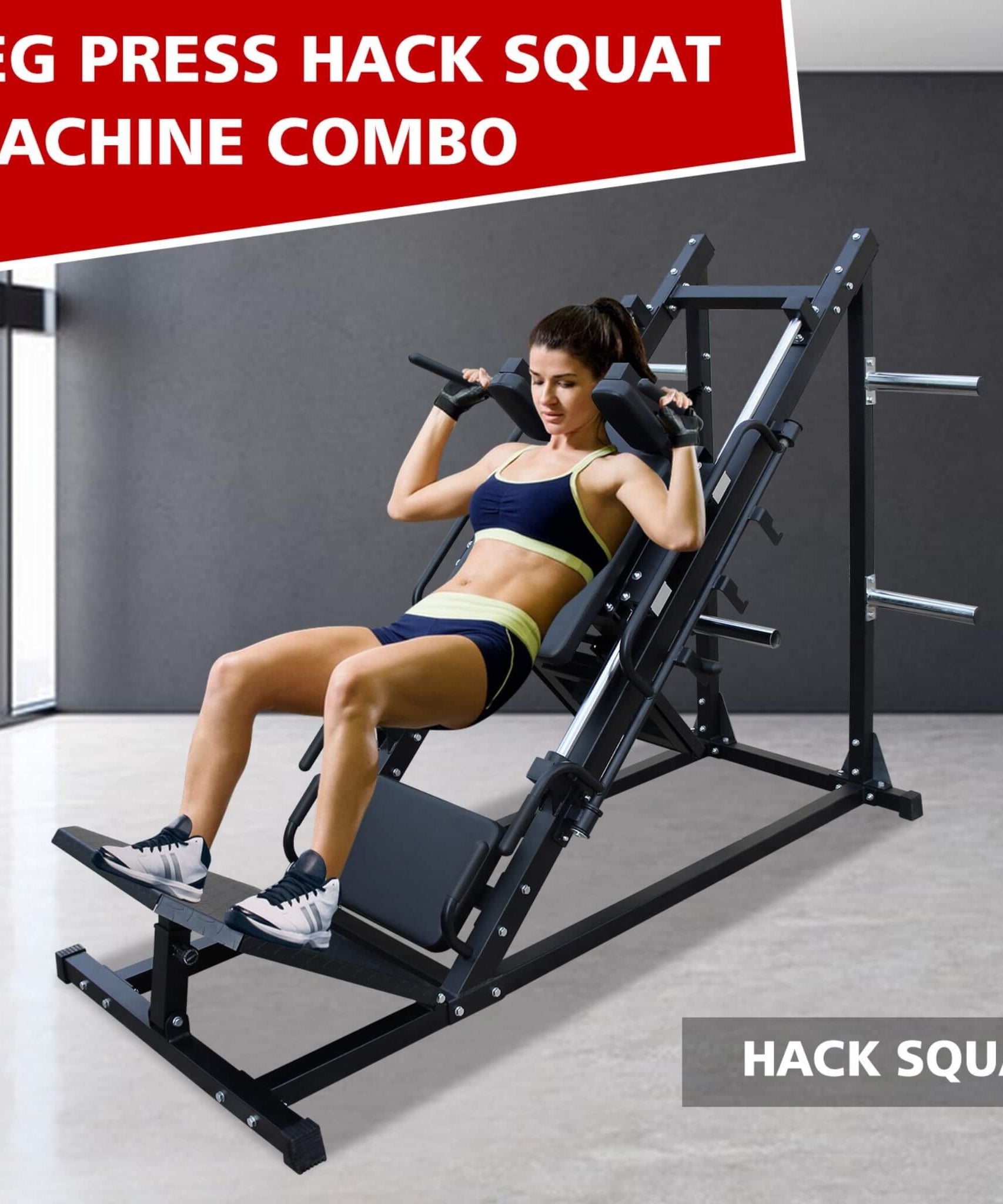Rovix Professional Adjustable Leg Press Hack Squat Machine For Home Gyms (SAK74330)