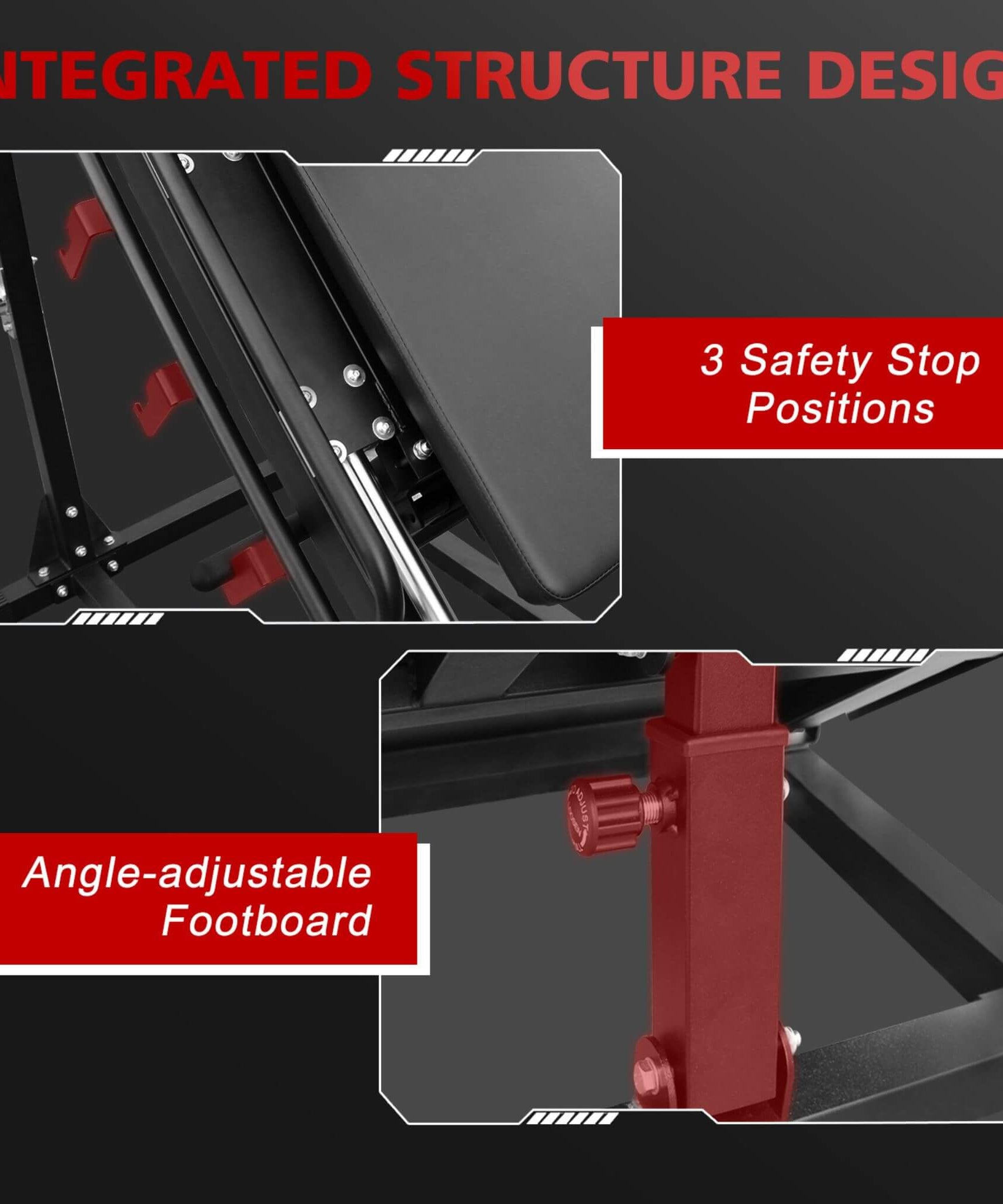 Rovix Professional Adjustable Leg Press Hack Squat Machine For Home Gyms (SAK74330)