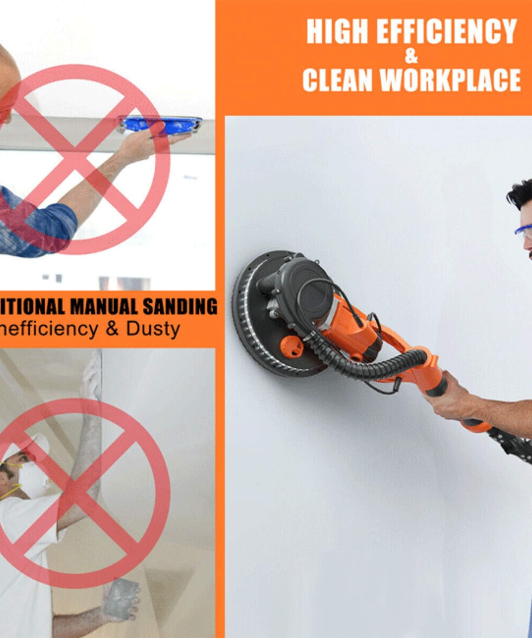 Professional Electric 750W Drywall Ceiling Pole Sander W/ Vacuum (SAK97855)