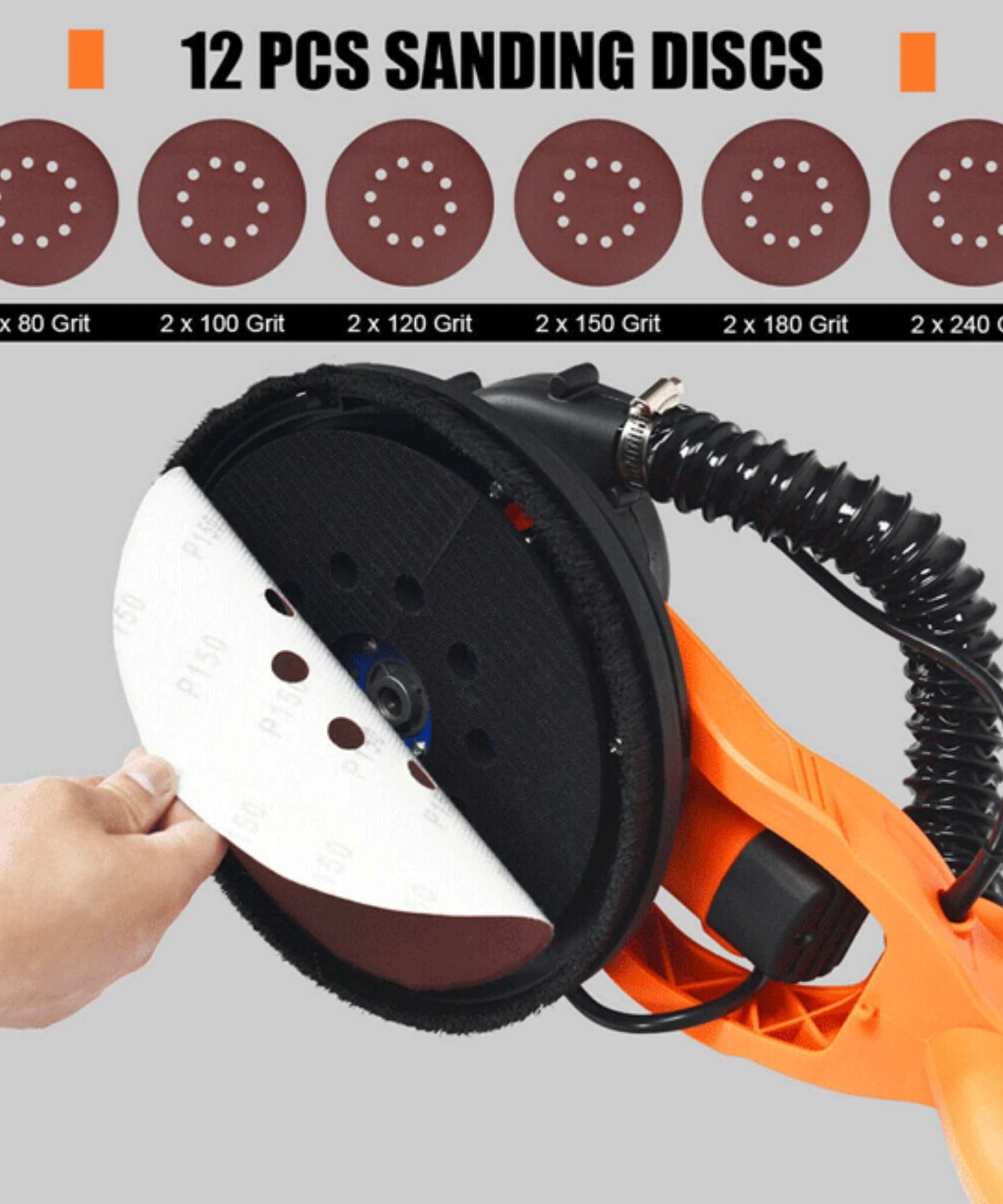 Professional Electric 750W Drywall Ceiling Pole Sander W/ Vacuum (SAK97855)