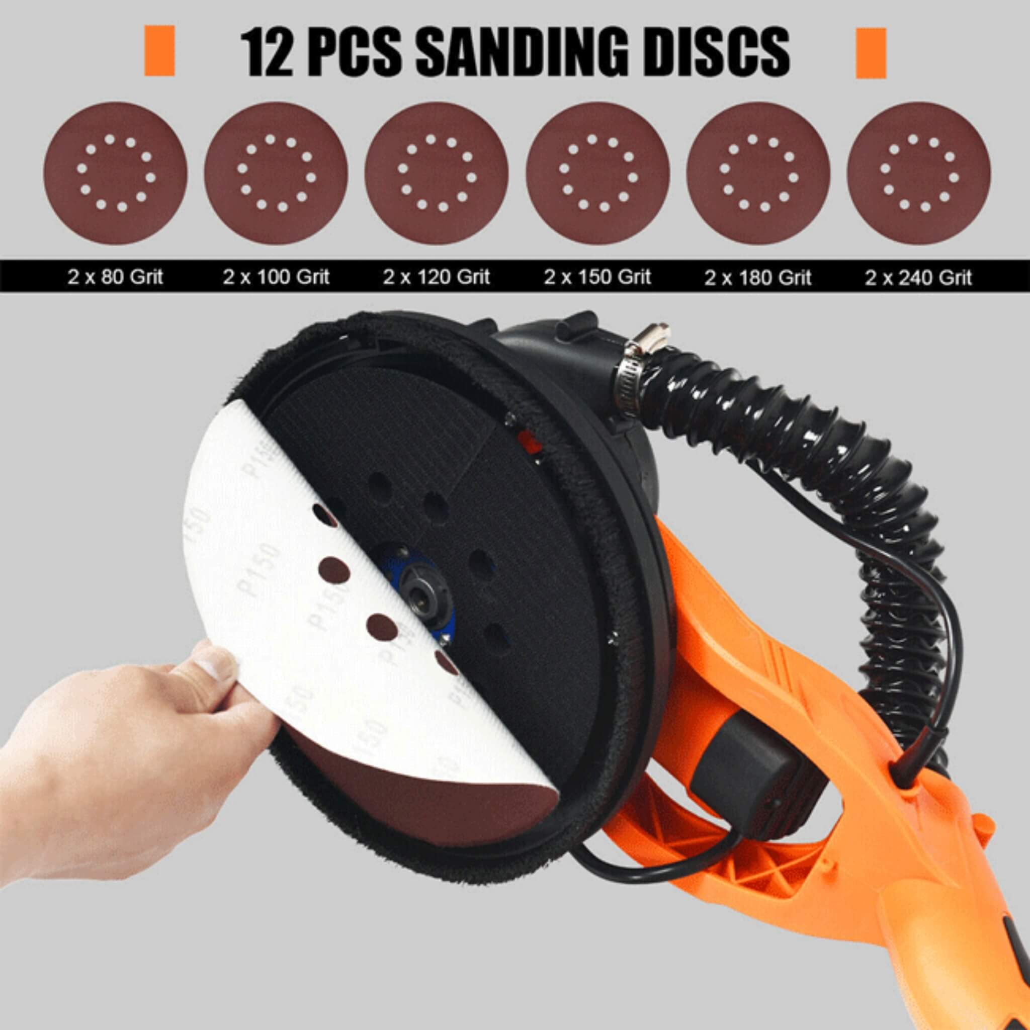 Professional Electric 750W Drywall Ceiling Pole Sander W/ Vacuum (SAK97855)