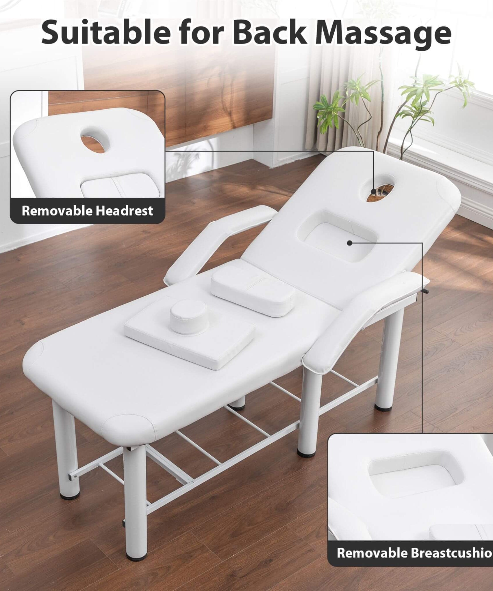 Professional Fully Adjustable Beauty Bed With Underbed Storage And Removable Cushions (SAK46813)
