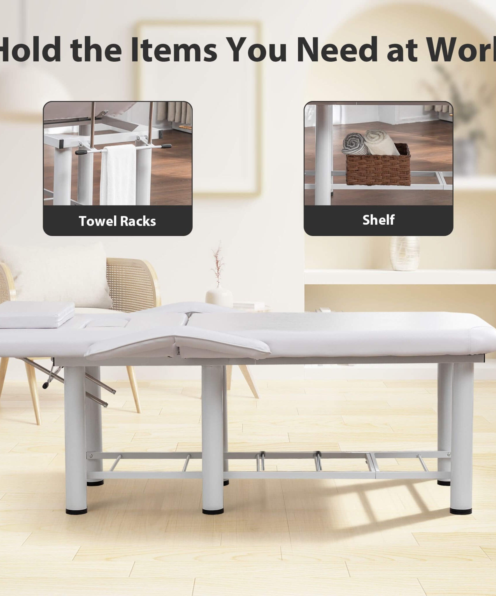 Professional Fully Adjustable Beauty Bed With Underbed Storage And Removable Cushions (SAK46813)